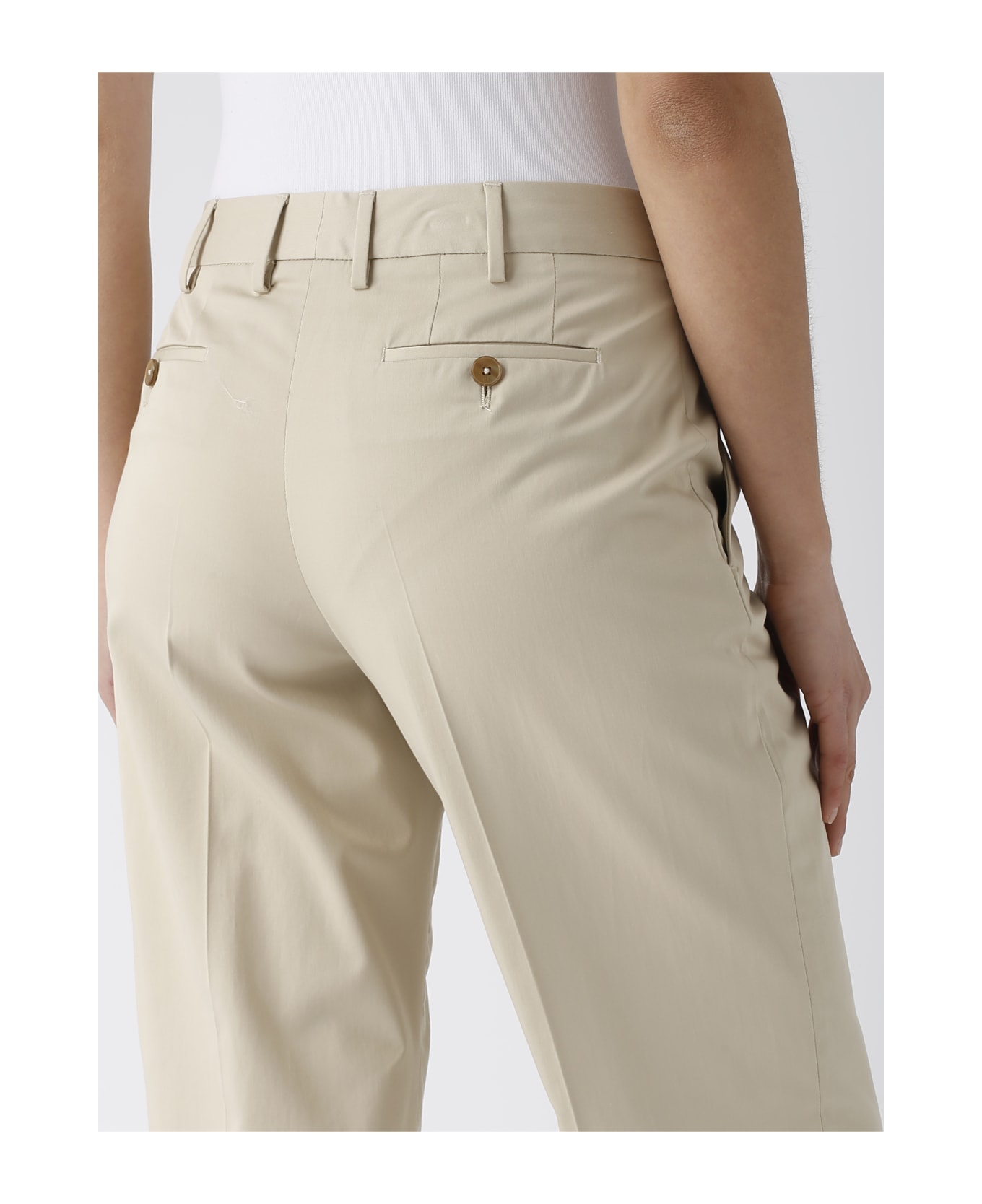 PT Torino Cotton Trousers - BEIGE