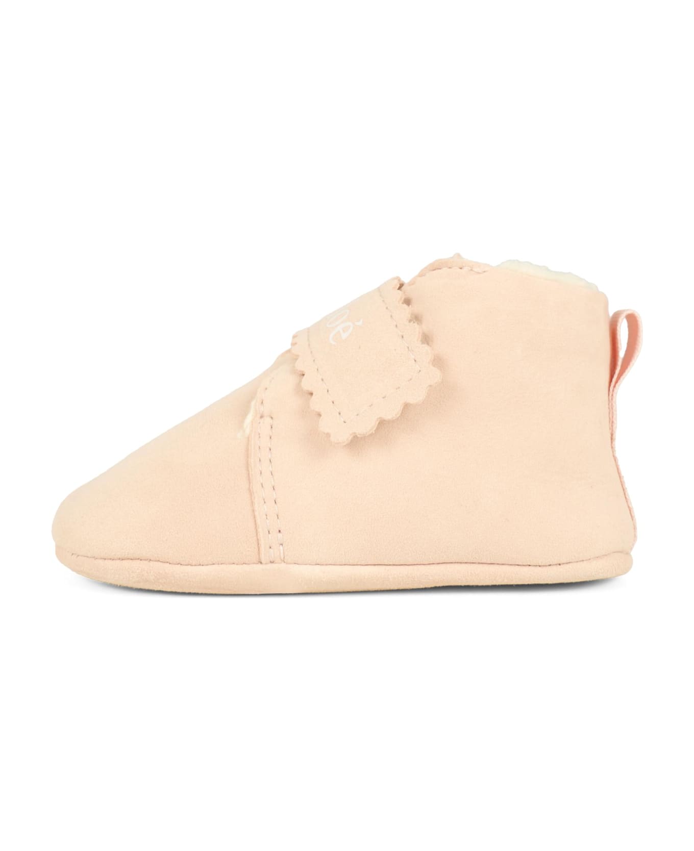 Chloé Pink Sneakers For Baby Girl With Logo - Beige