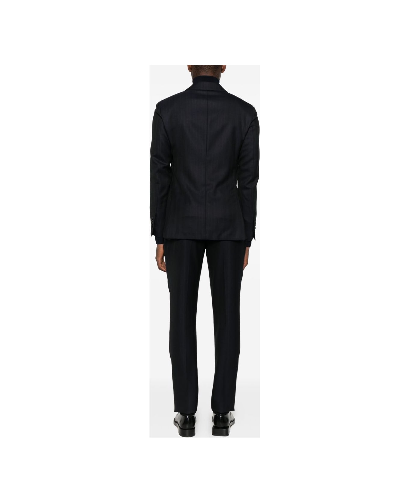 Lardini Double-breasted Suit - Black