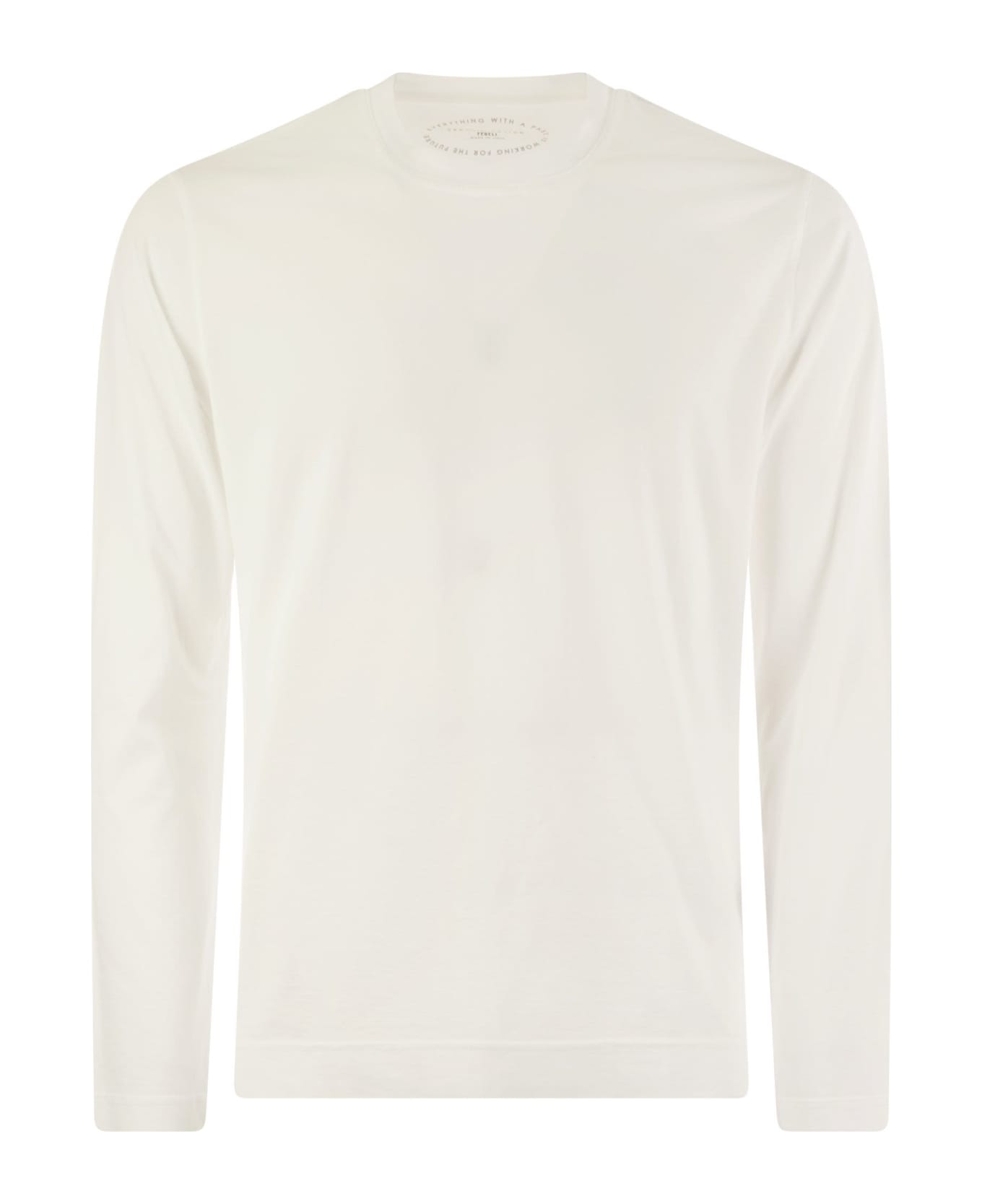 Fedeli Extreme Long-sleeved Giza Cotton T-shirt - White