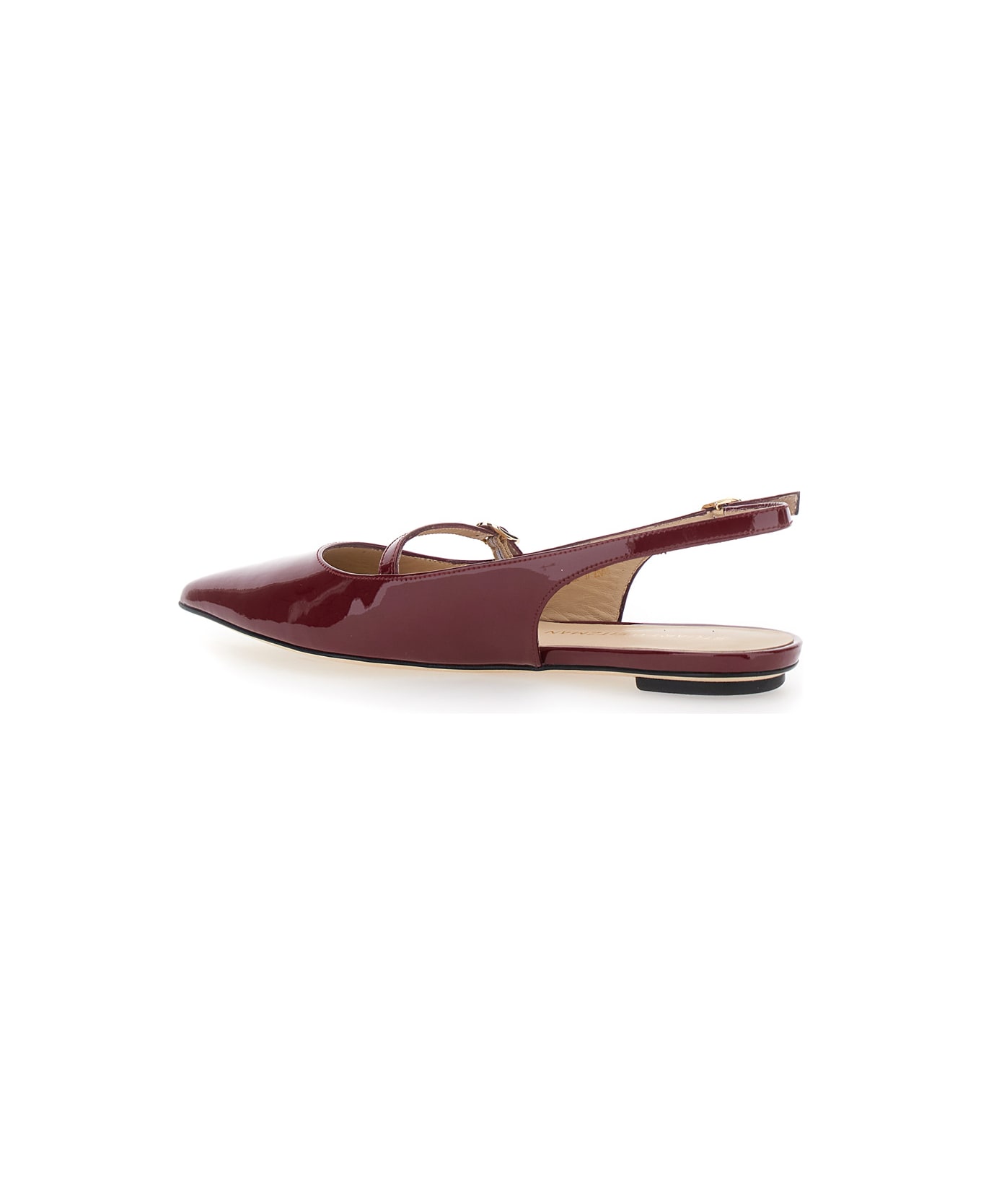 Stuart Weitzman 'emilia' Bordeaux Slingback Sandals With Adjustable Strap Closure In Patent Leather Woman - Bordeaux