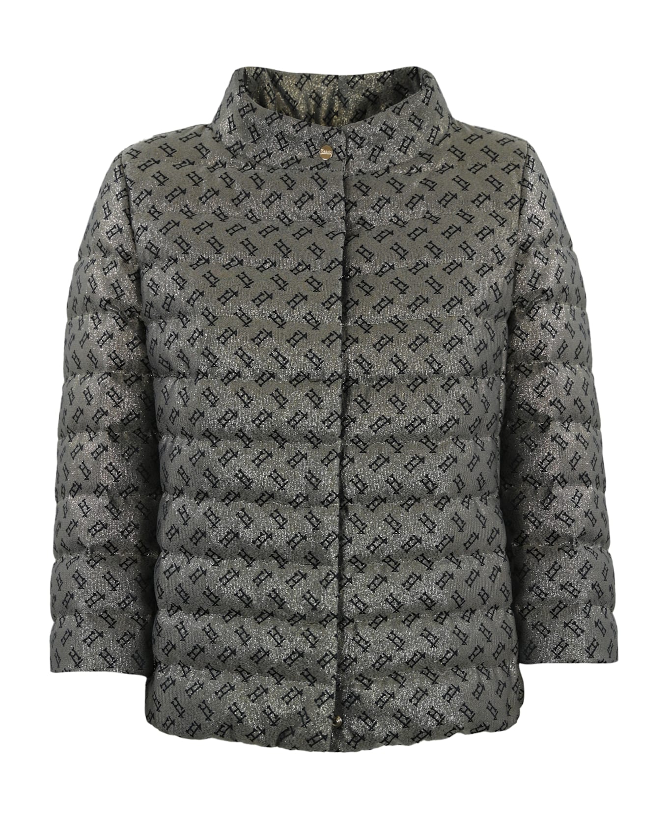 Herno Monogram Lurex Down Jacket - Oro/blu