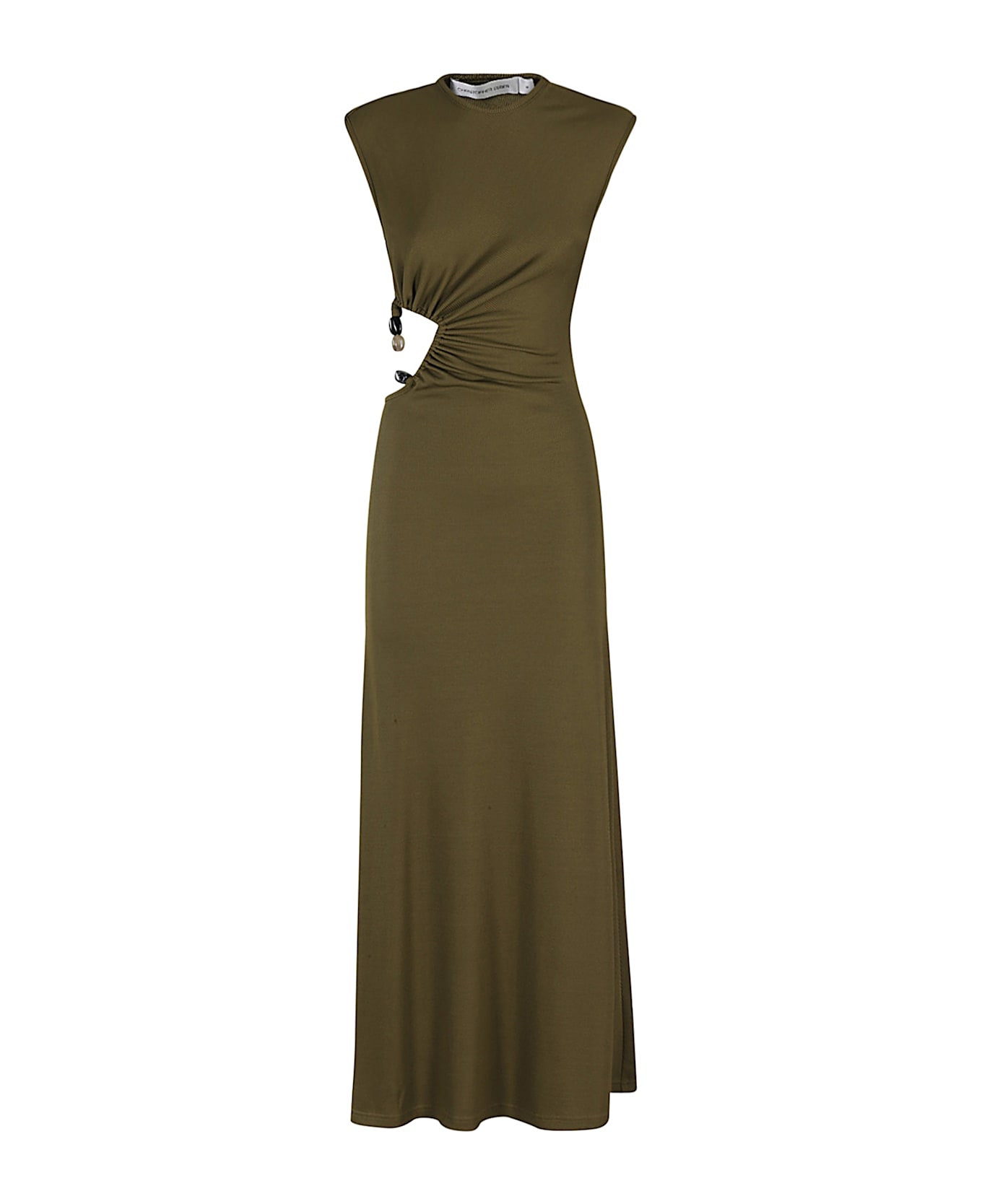 Christopher Esber Tri Crystal Stone Tank Dress - Olive