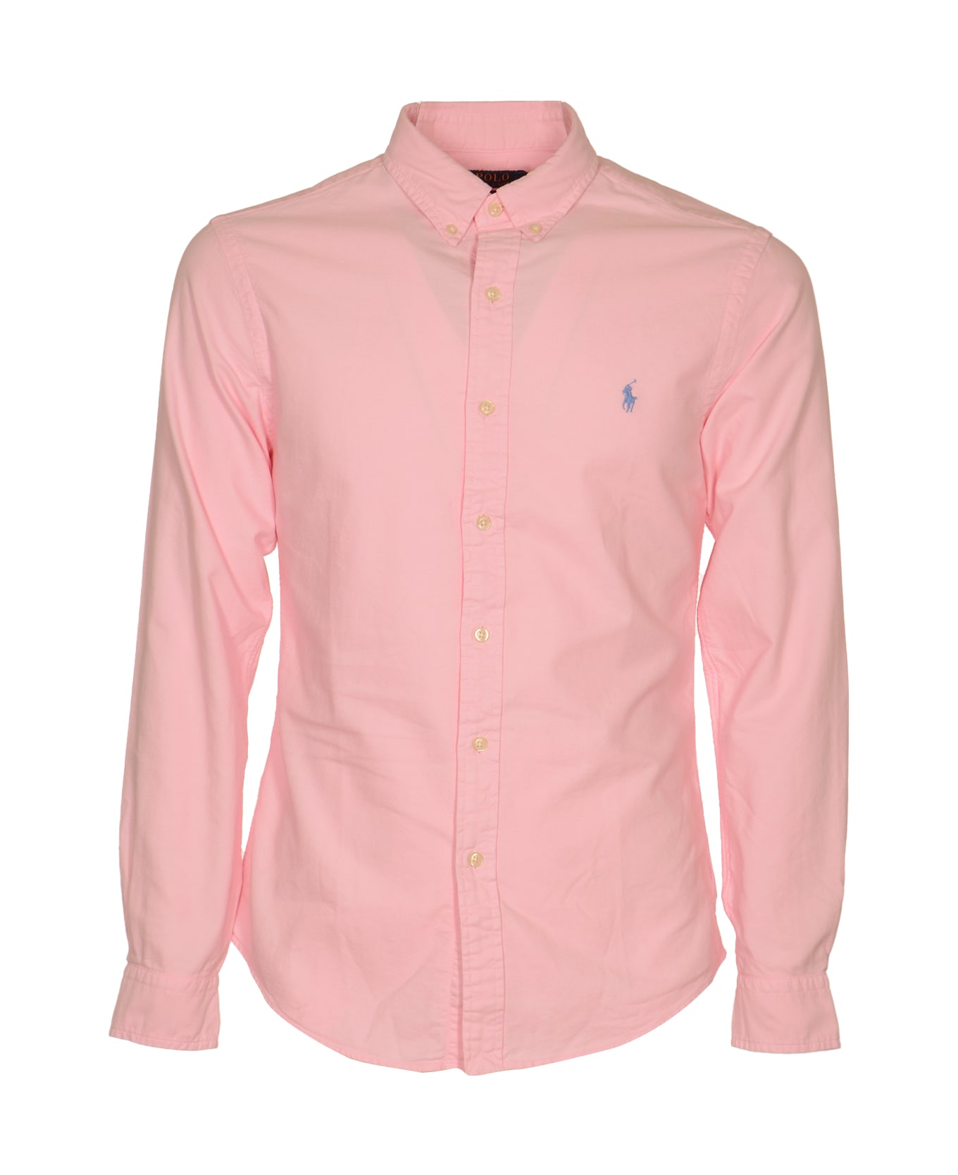Polo Ralph Lauren Logo Embroidered Round Hem Shirt - Pink