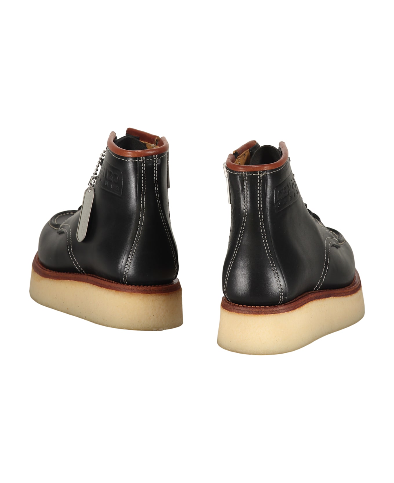 Kenzo Leather Ankle Boots - black