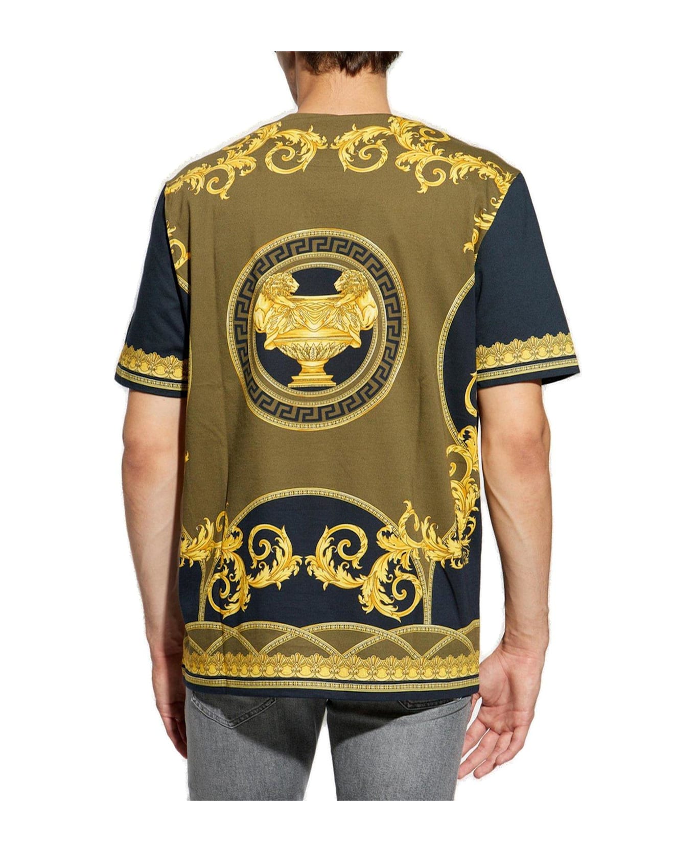 Versace Pattern-printed Crewneck T-shirt - BLACK