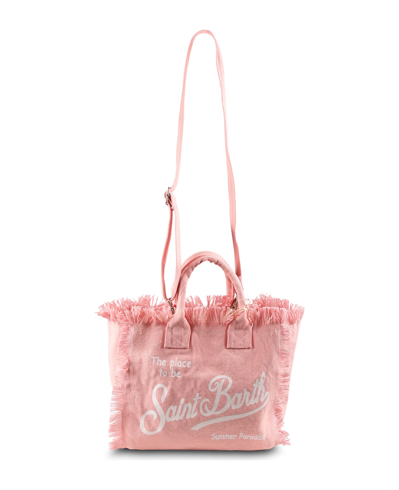 MC2 Saint Barth Pink Beach Bag For Girl With Logo - Pink