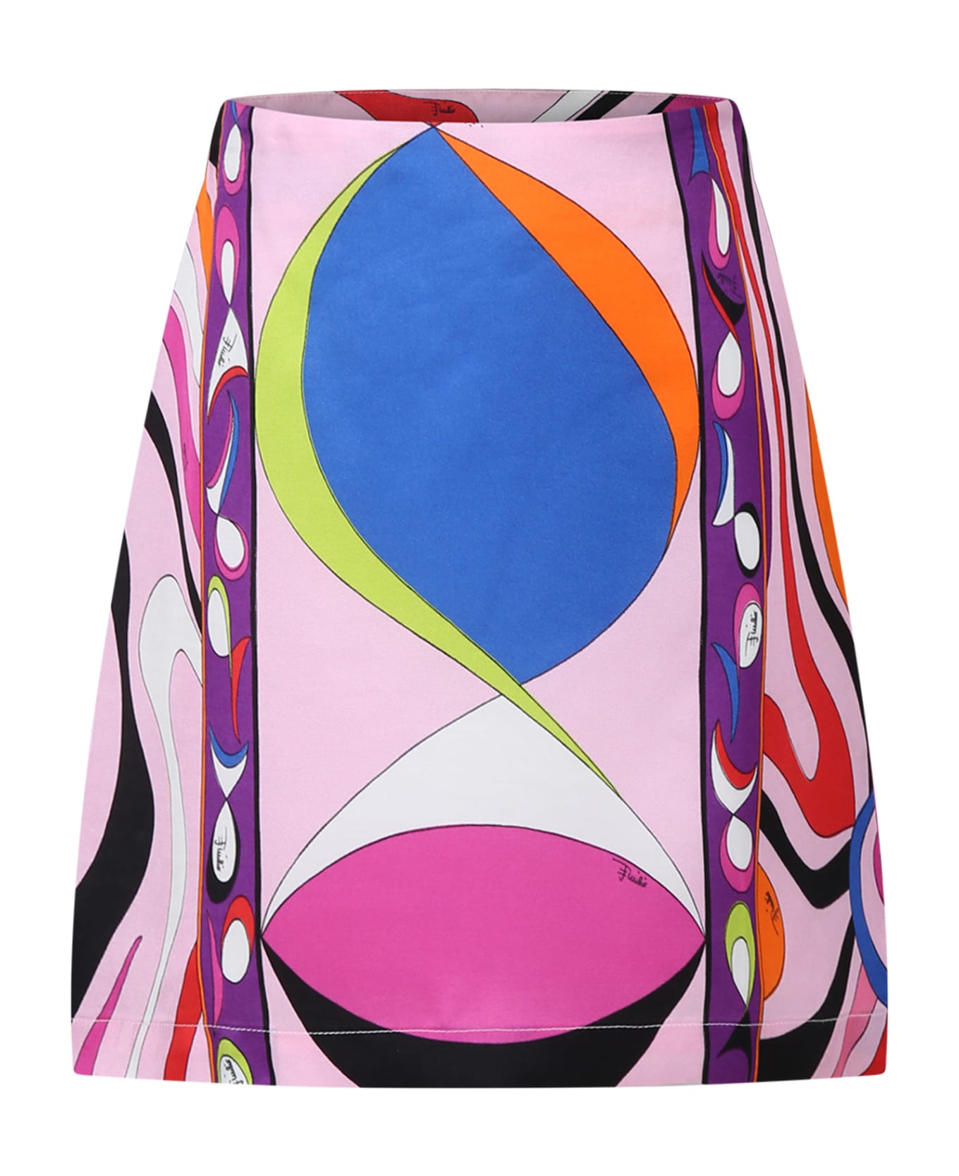 Pucci Multicolor Skirt For Girl - Multicolor ボトムス