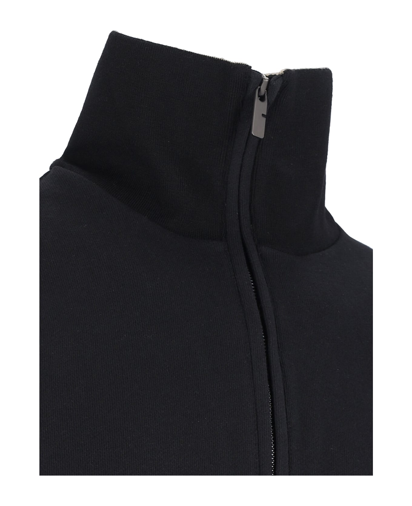 Burberry 
check
 Zip Sweater - Black