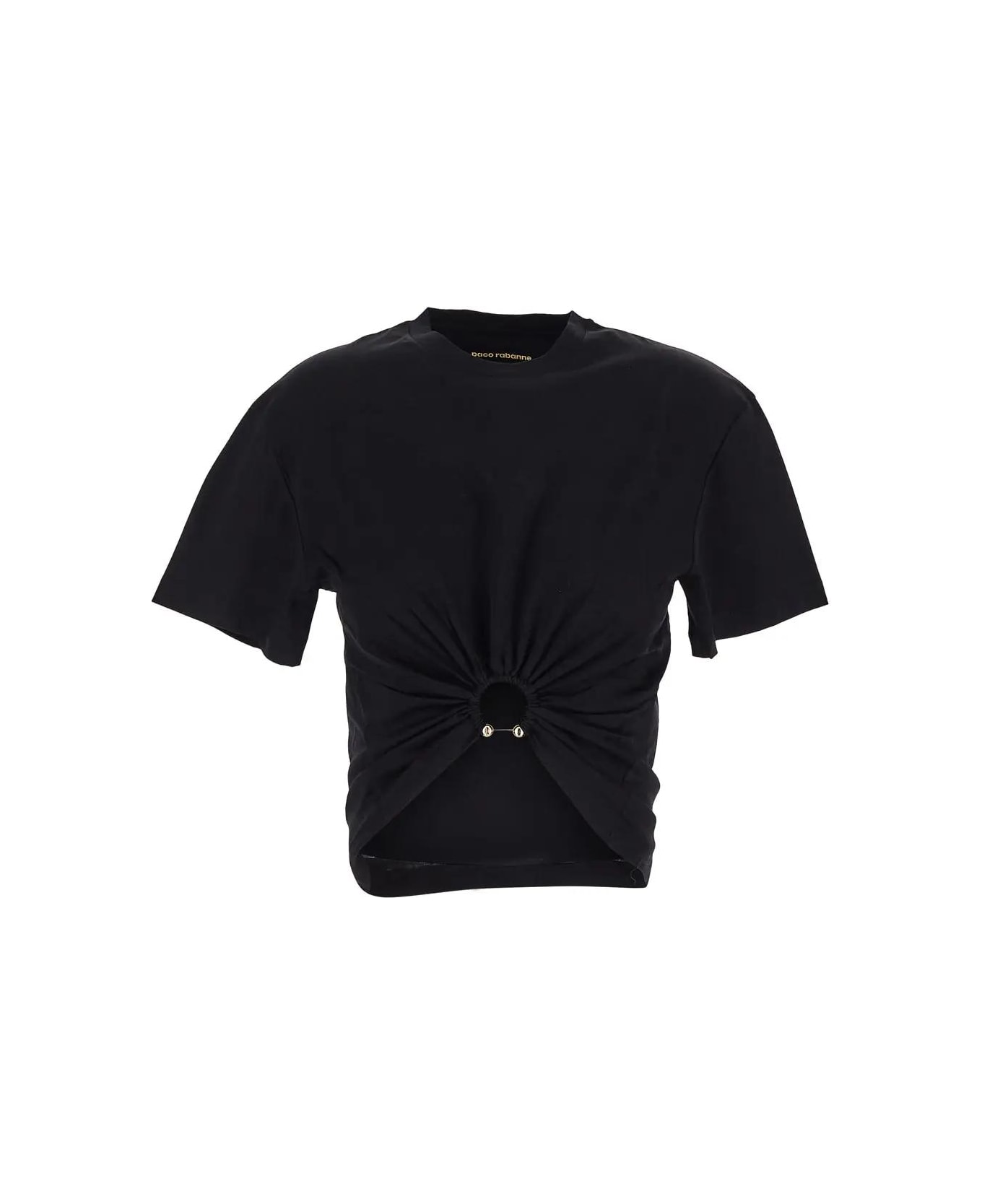 Paco Rabanne Cotton Cropped T-shirt - Nero Tシャツ