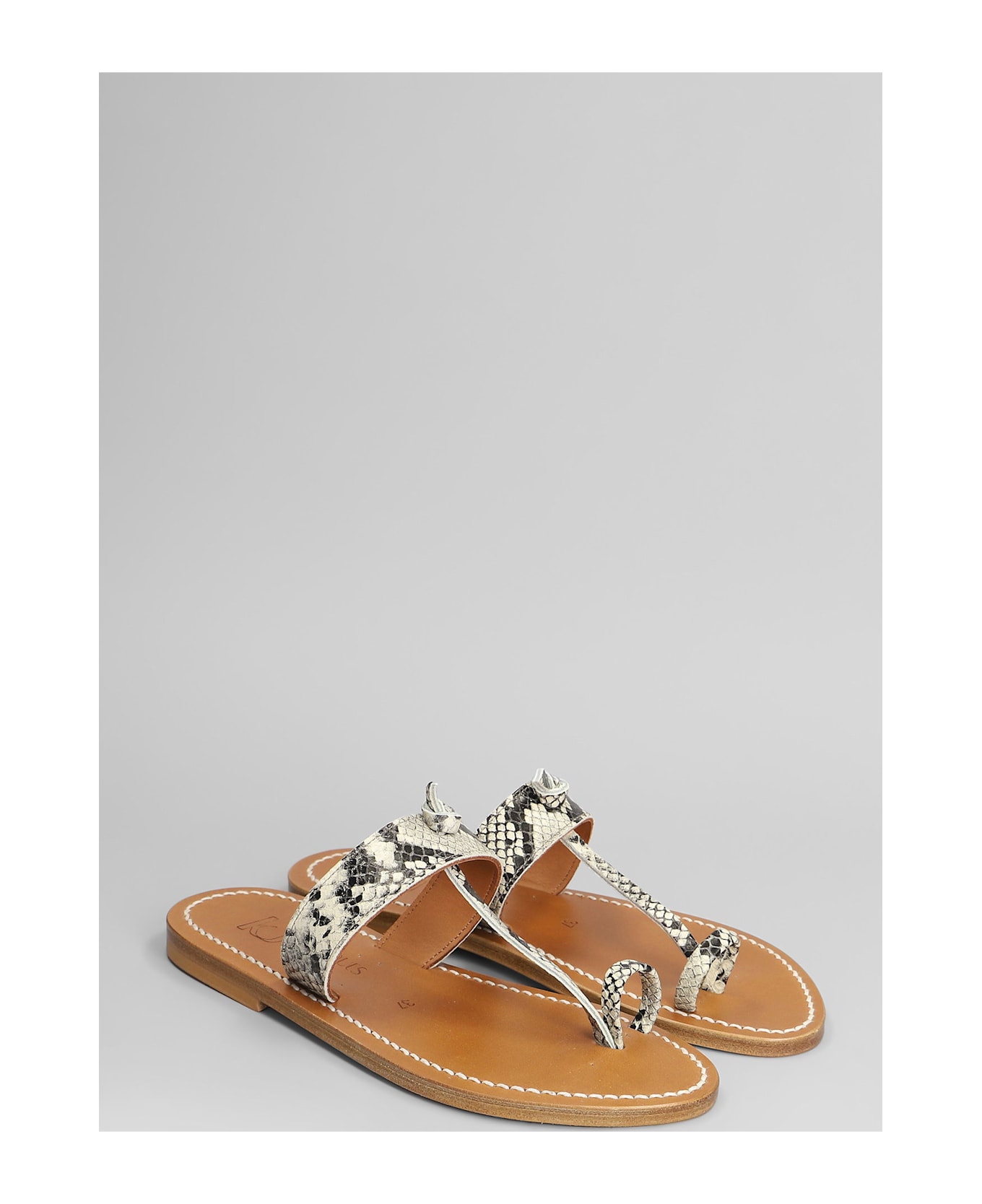 K.Jacques Ganges F Flats In Beige Leather - beige