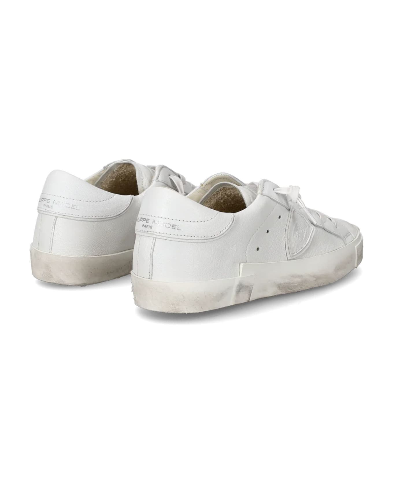 Philippe Model Prsx Low-top Sneakers In Leather White - White