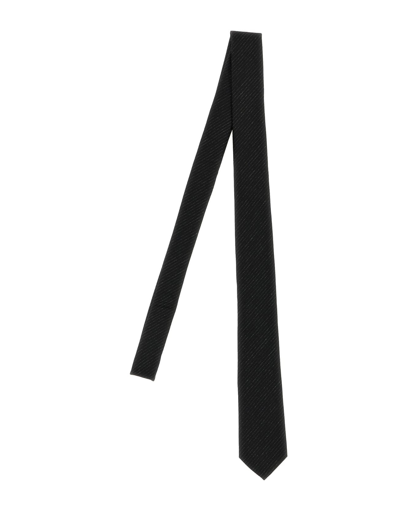 Saint Laurent Striped Tie - Black  