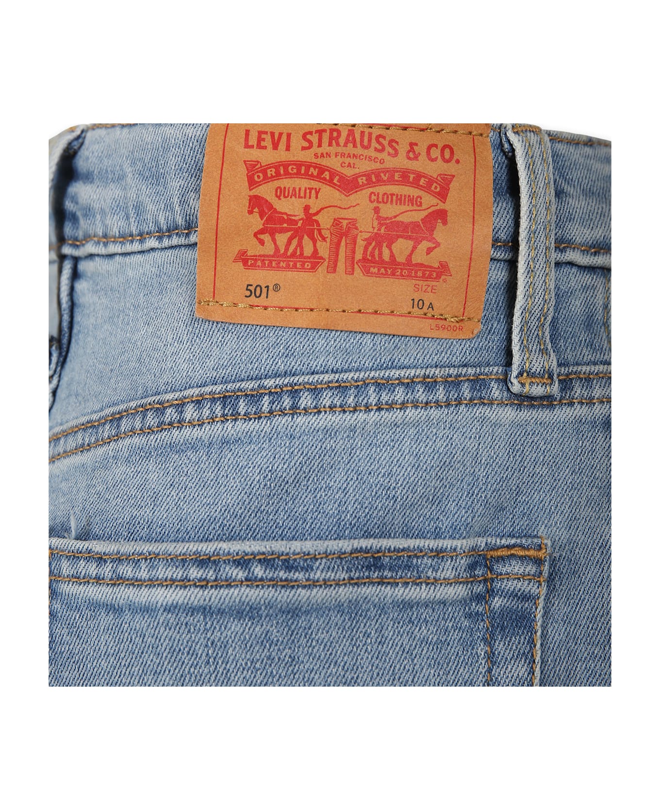 Levi's Blue Jeans For Boy With Logo - Denim