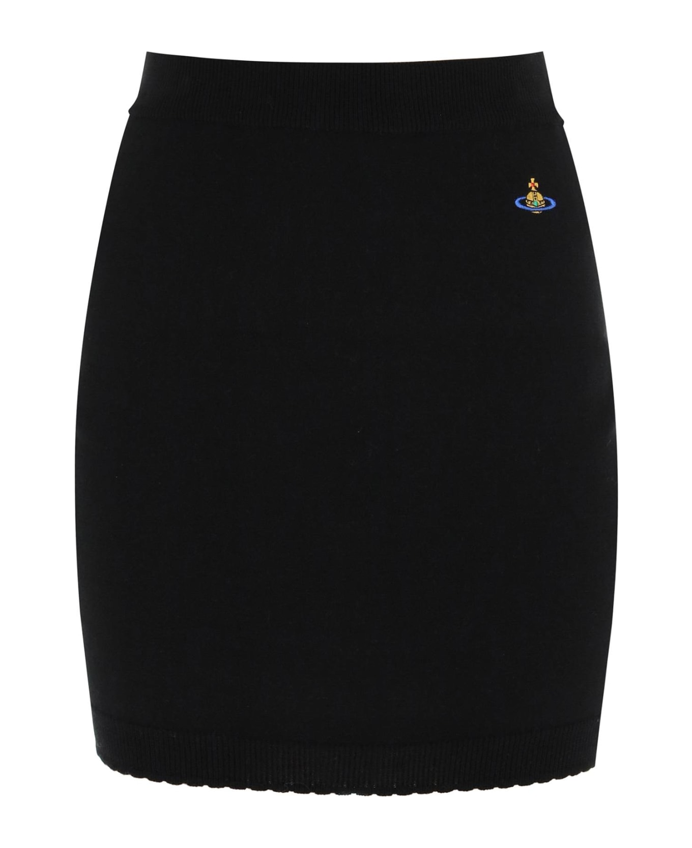 Vivienne Westwood 'bea' Mini Skirt With Logo Embroidery Detail - Black