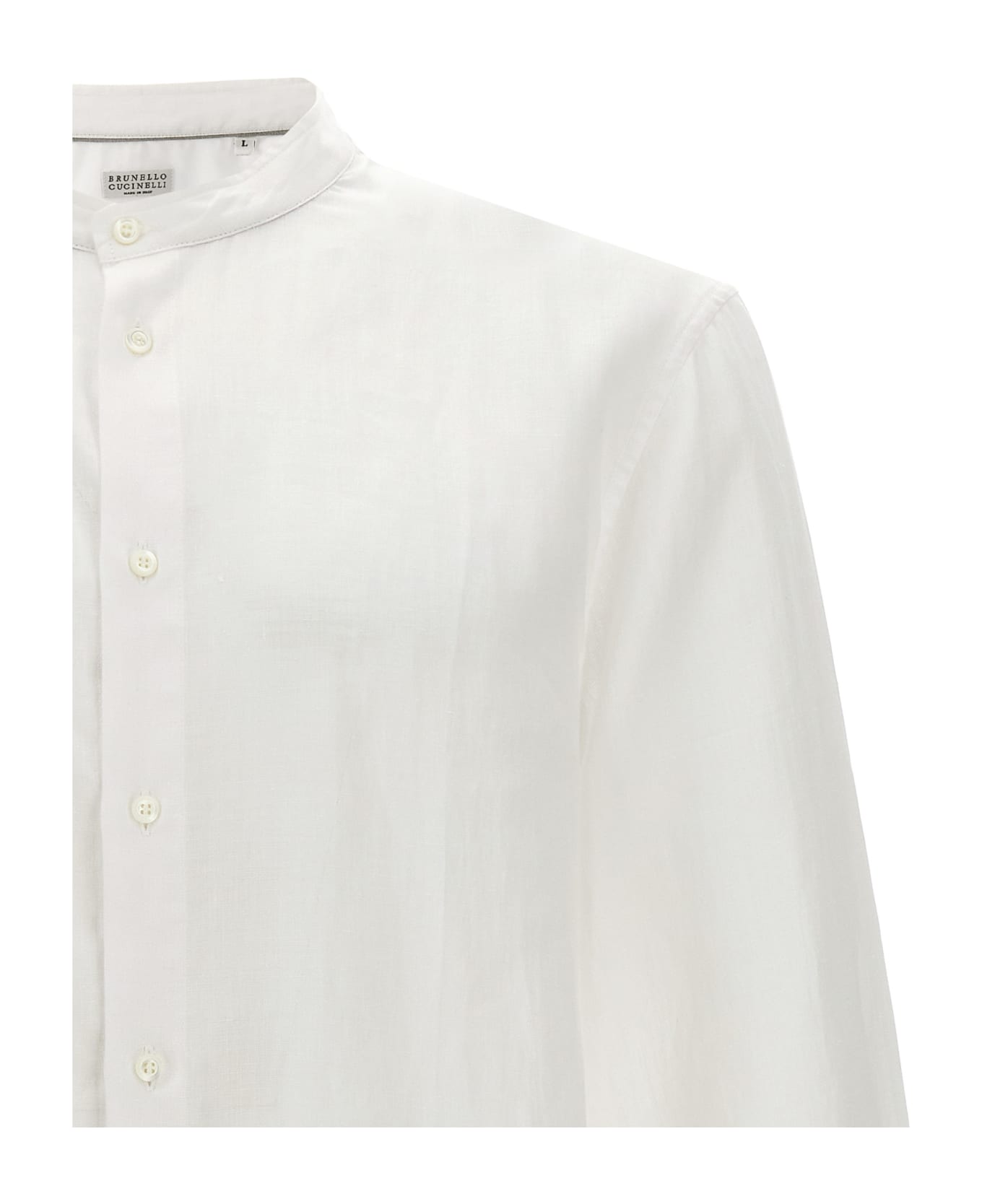 Brunello Cucinelli Korean Shirt - White