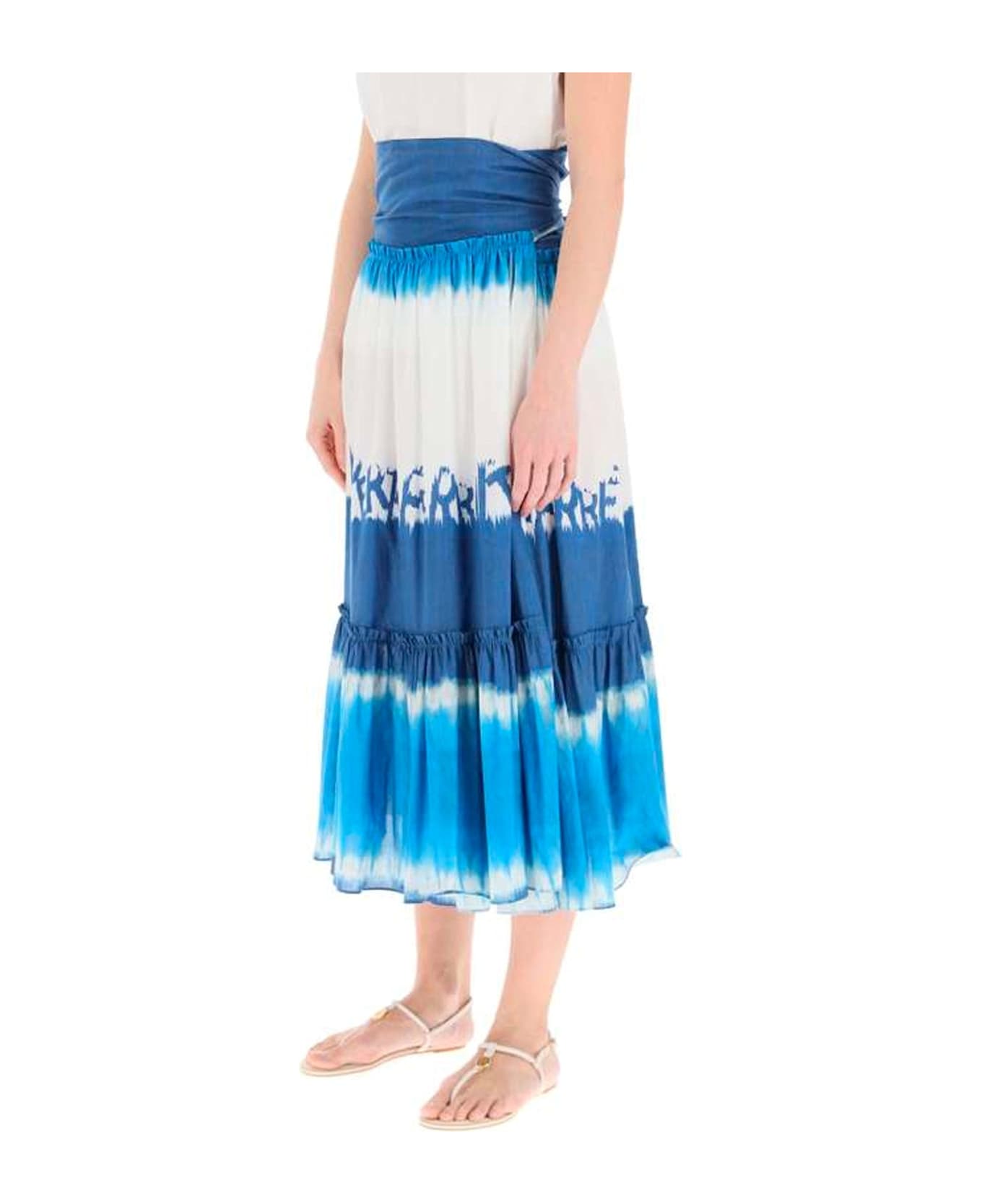 Alberta Ferretti Tie Dye Midi Skirt - Blue