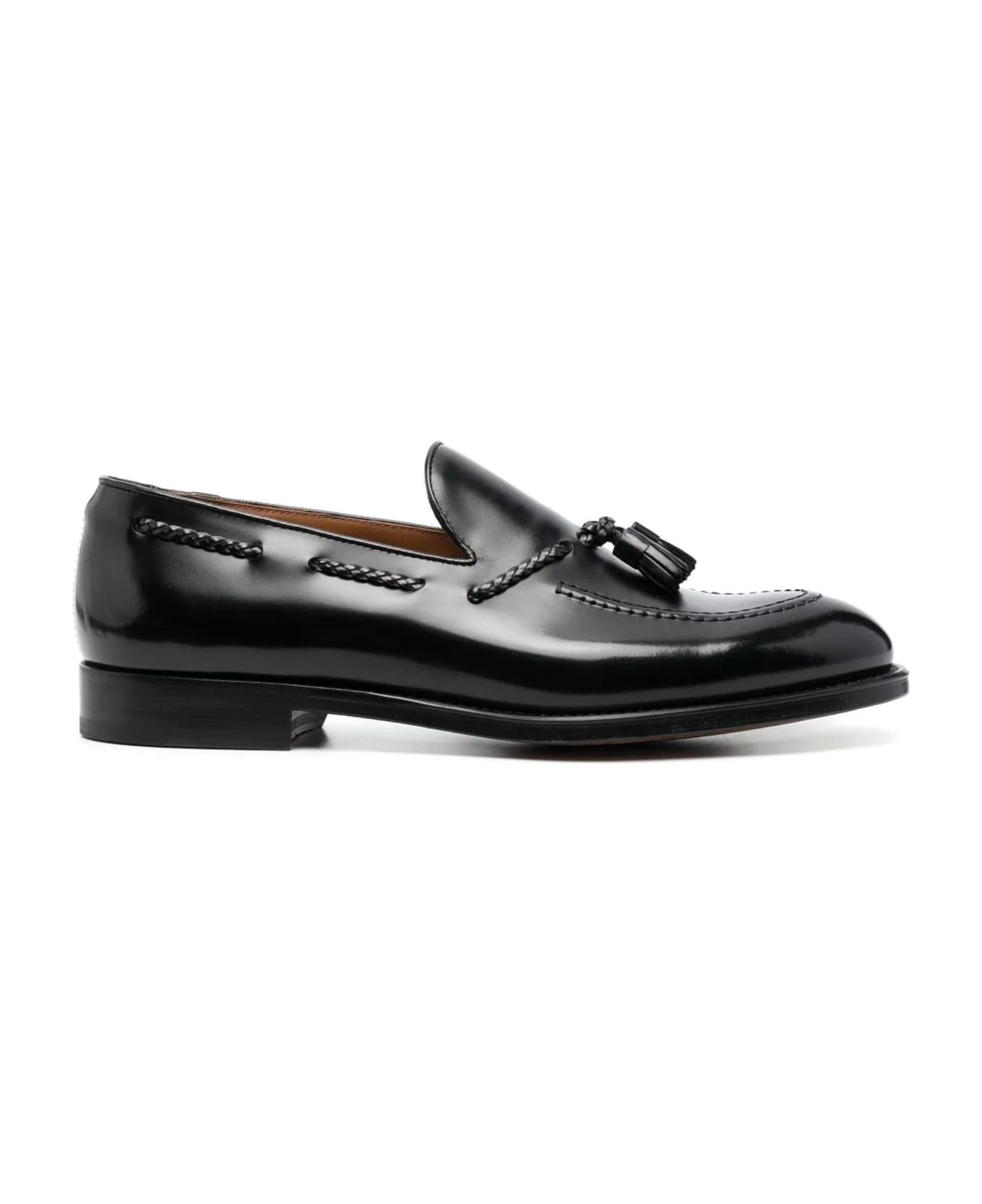 Doucal's Black Calf Leather Loafers - Black ローファー＆デッキシューズ