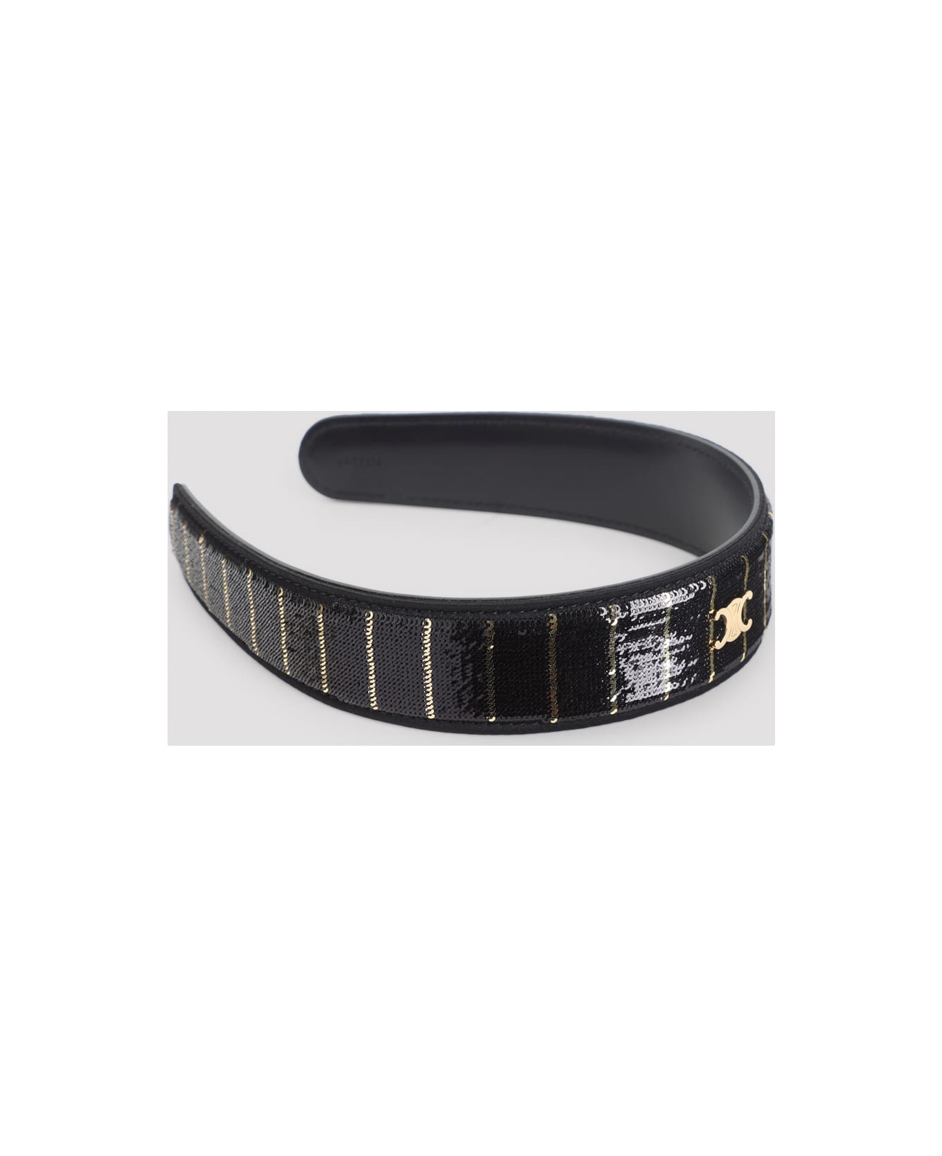 Celine Striped Sequins Headband - Gs Black Gold Smoke