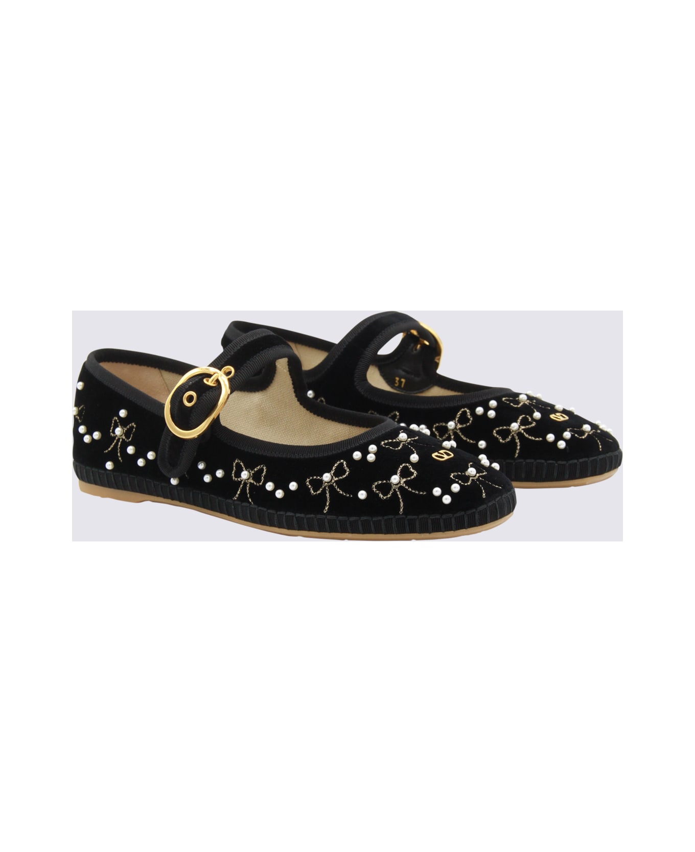 Valentino Garavani Black Flats - BLACK