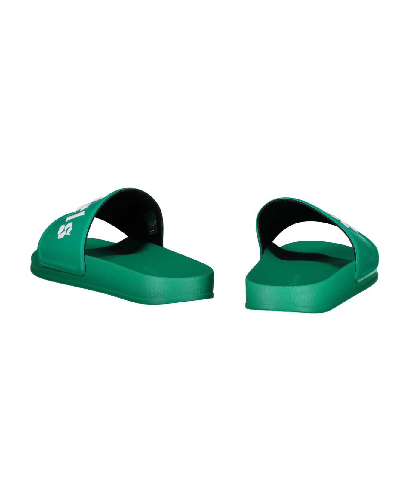 Palm Angels Logo Detail Rubber Slides - green その他各種シューズ