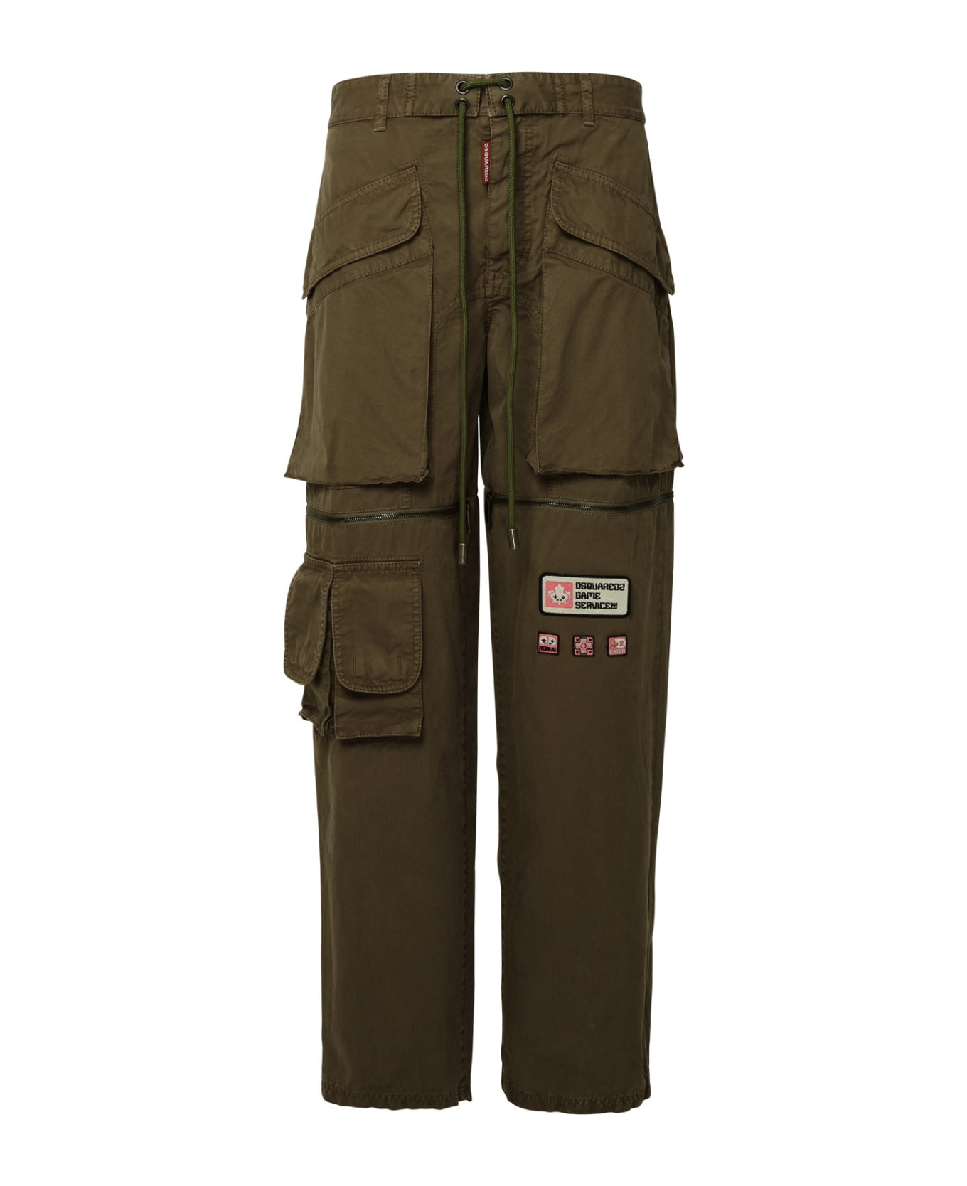 Dsquared2 Green Cotton Pants - Green ボトムス