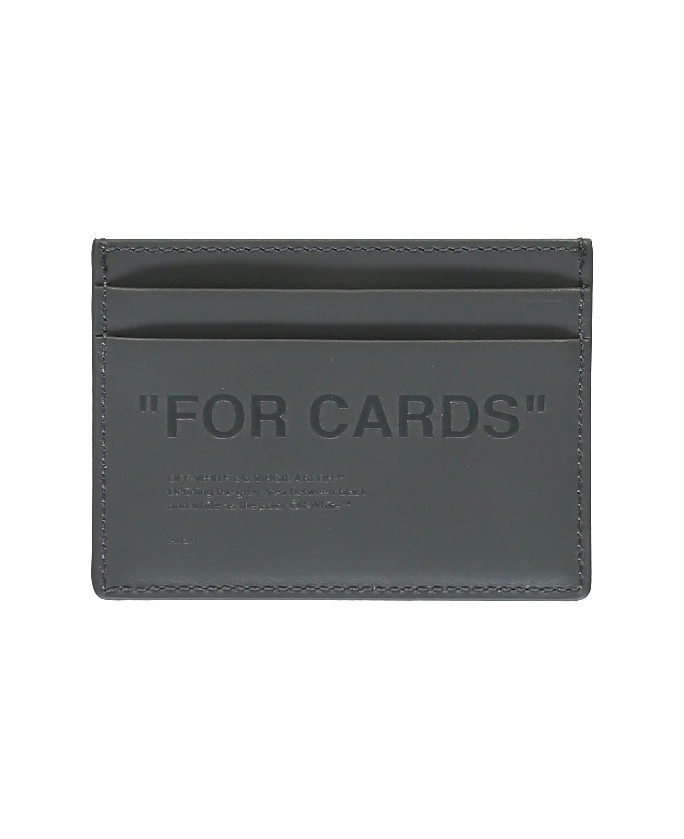 Off-White Leather Card Holder - grey