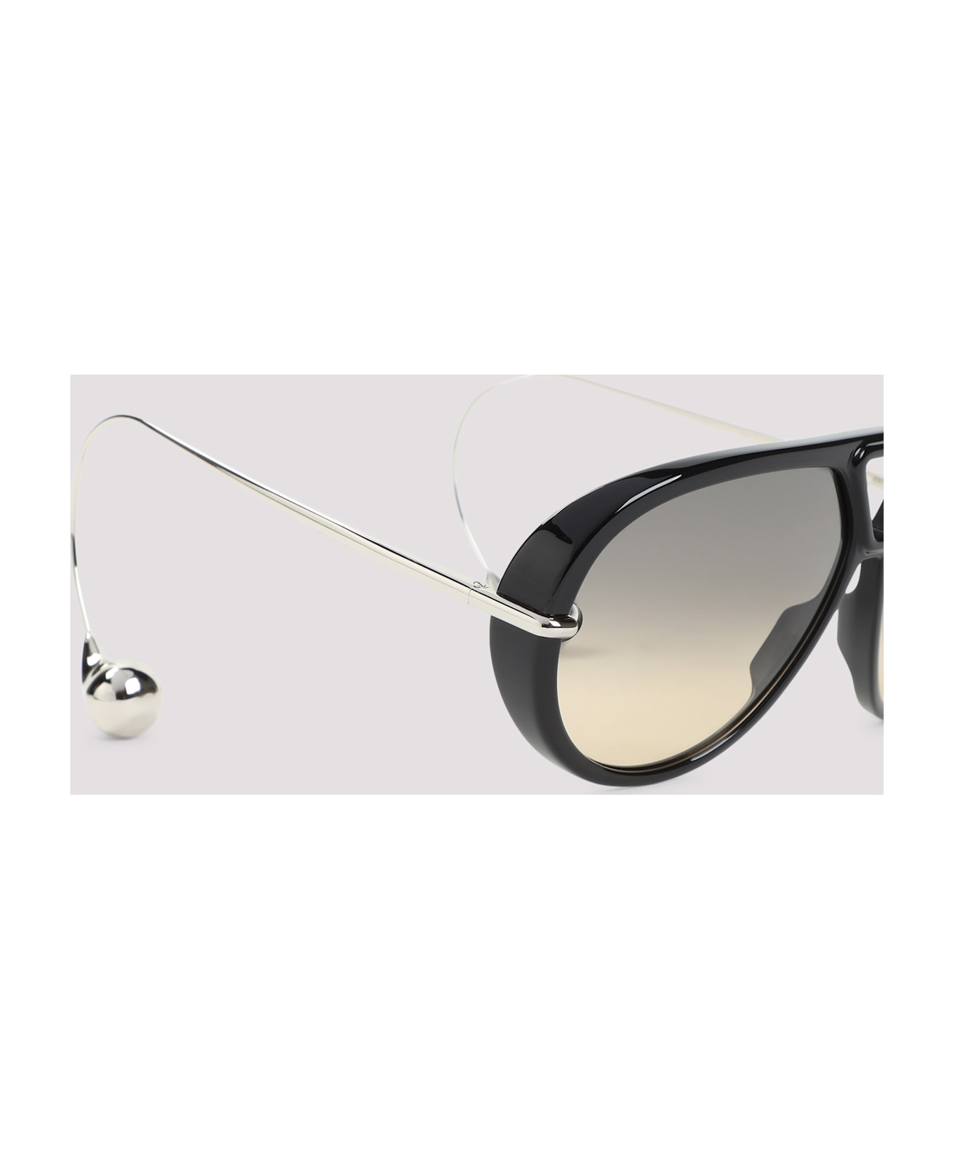 Bottega Veneta Acetate Sunglasses - Black Silver Brown