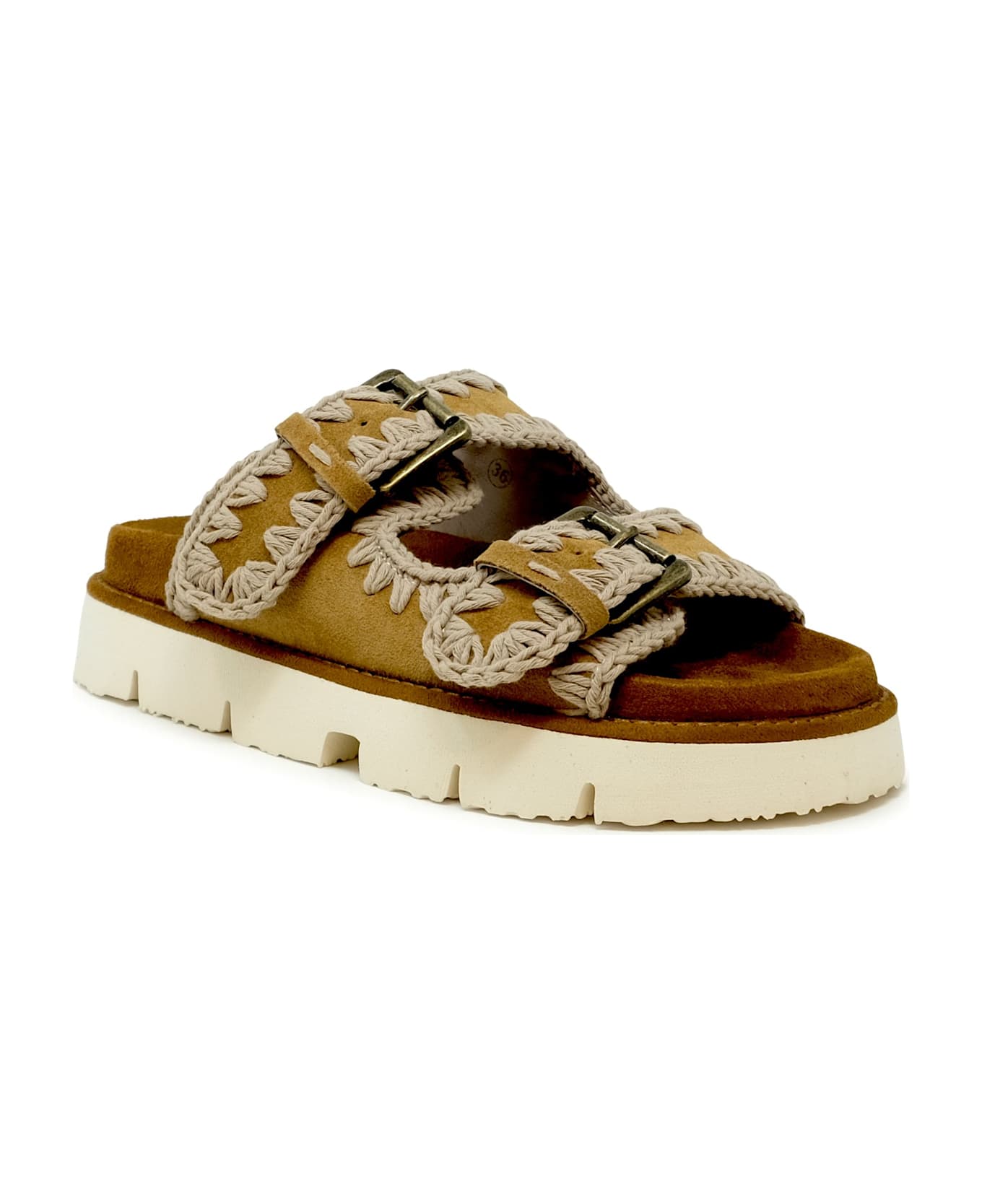 Mou Suede Bio Two Buckle Sandals - COGNAC サンダル