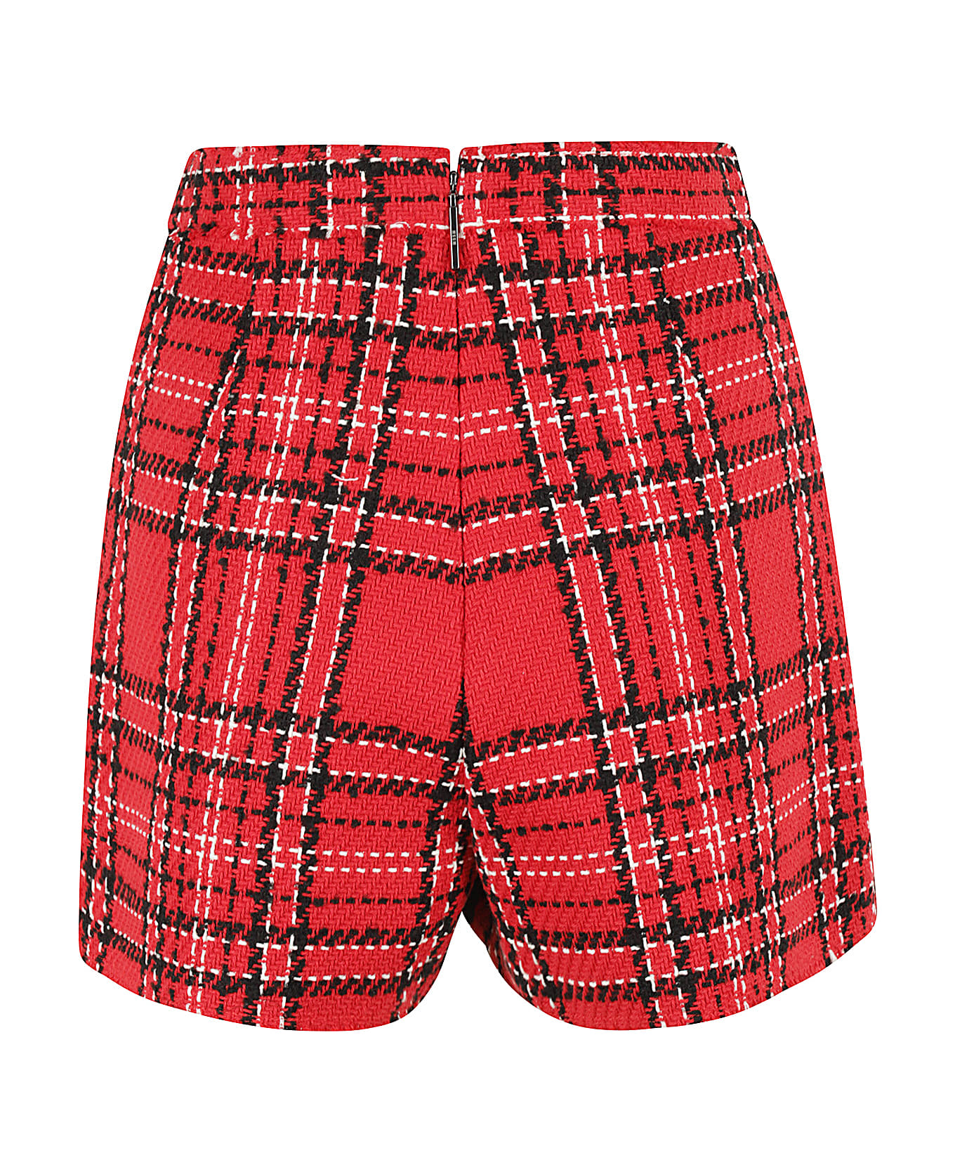 MSGM 
check
 Red Cotton Blend Shorts