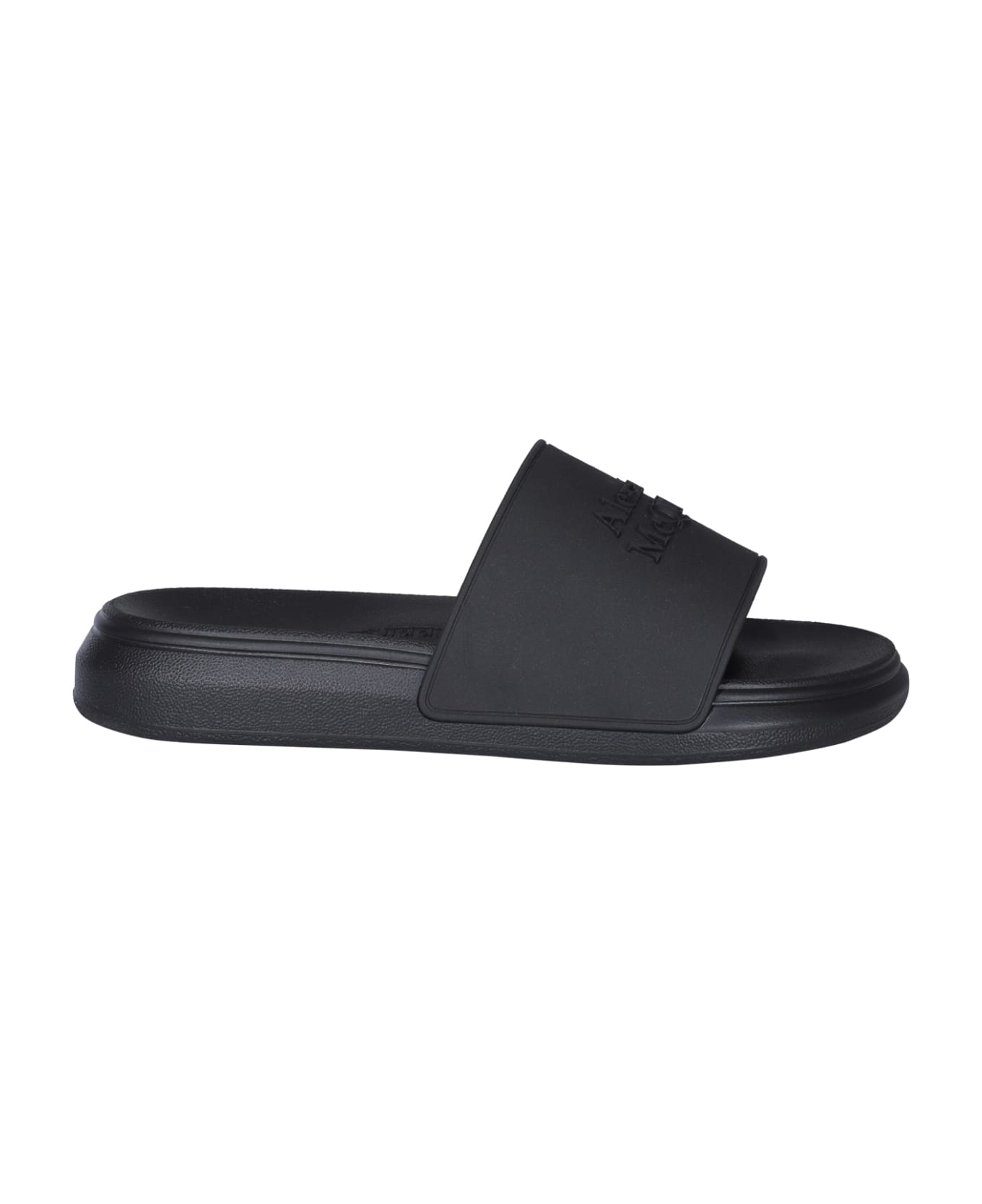 Alexander McQueen Logo Slide Sandals - Nero