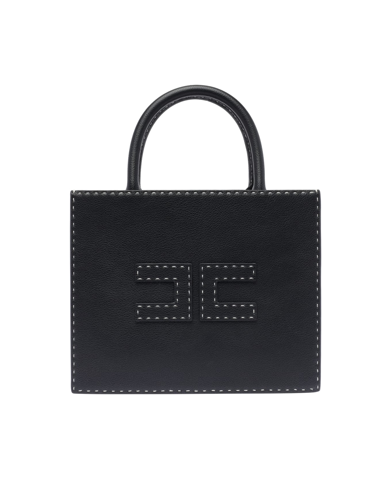 Elisabetta Franchi Logo Handbag - Black