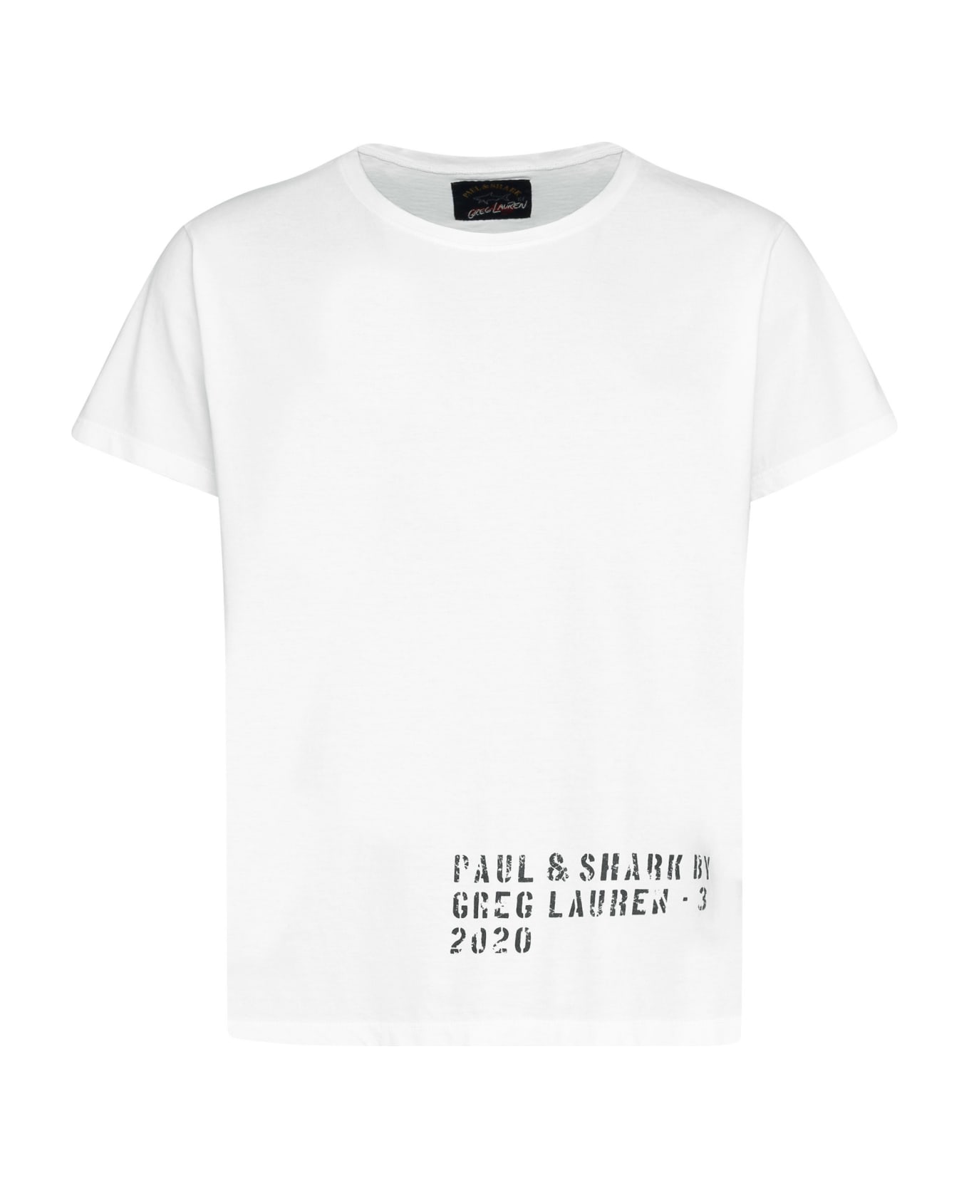 Paul&Shark Printed Cotton T-shirt - White