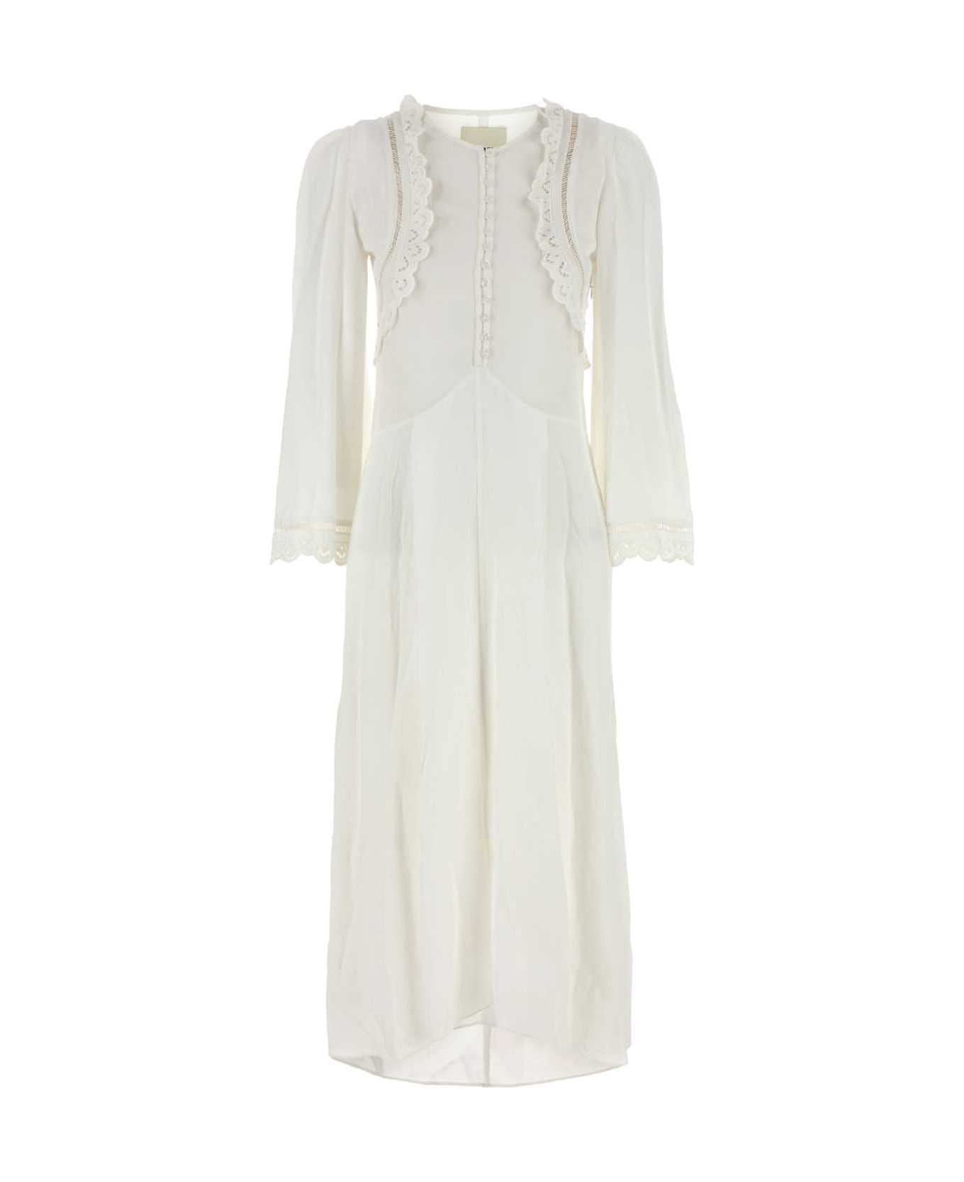 Isabel Marant White Crepe Faustina Dress - White