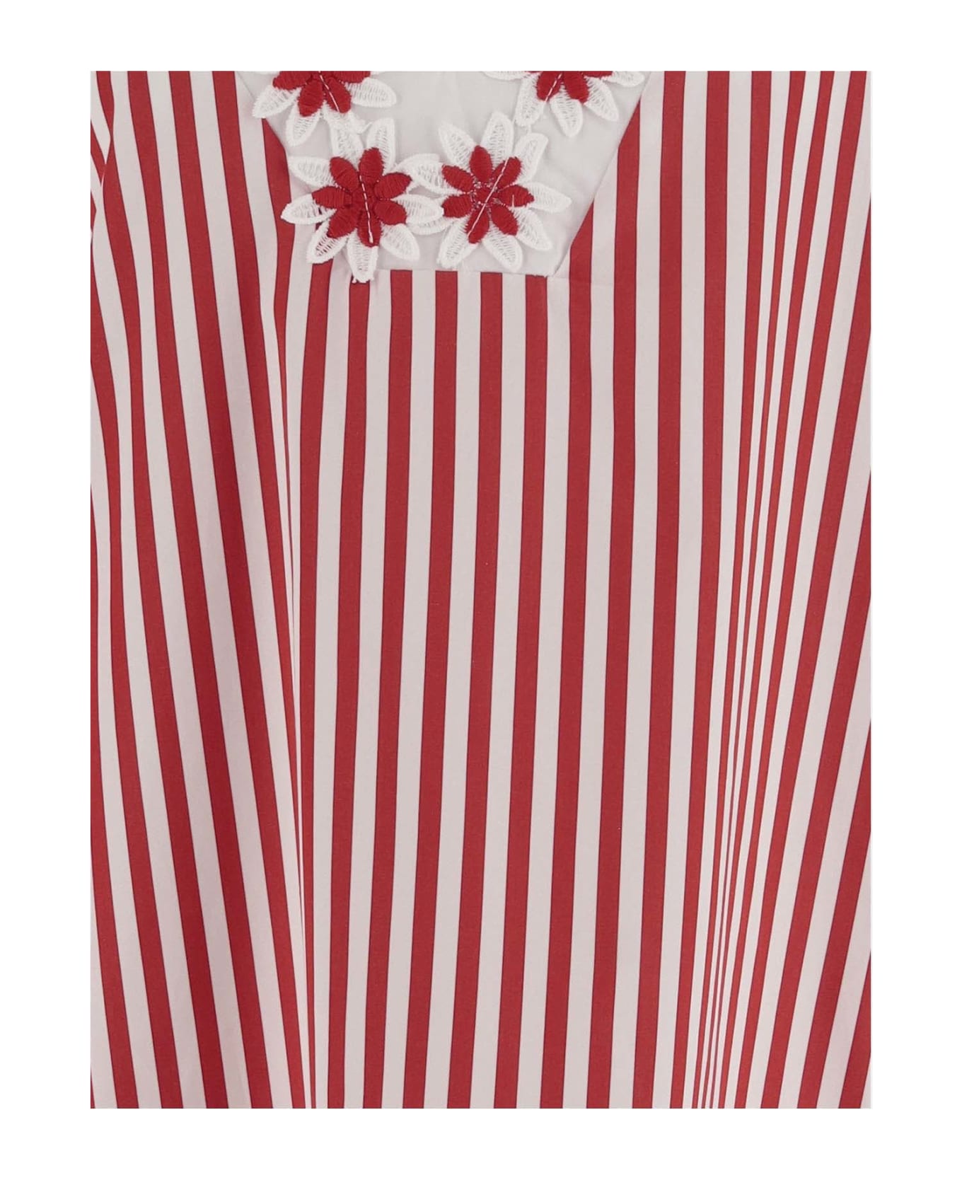 Flora Sardalos Striped Cotton Dress - Red ワンピース＆ドレス