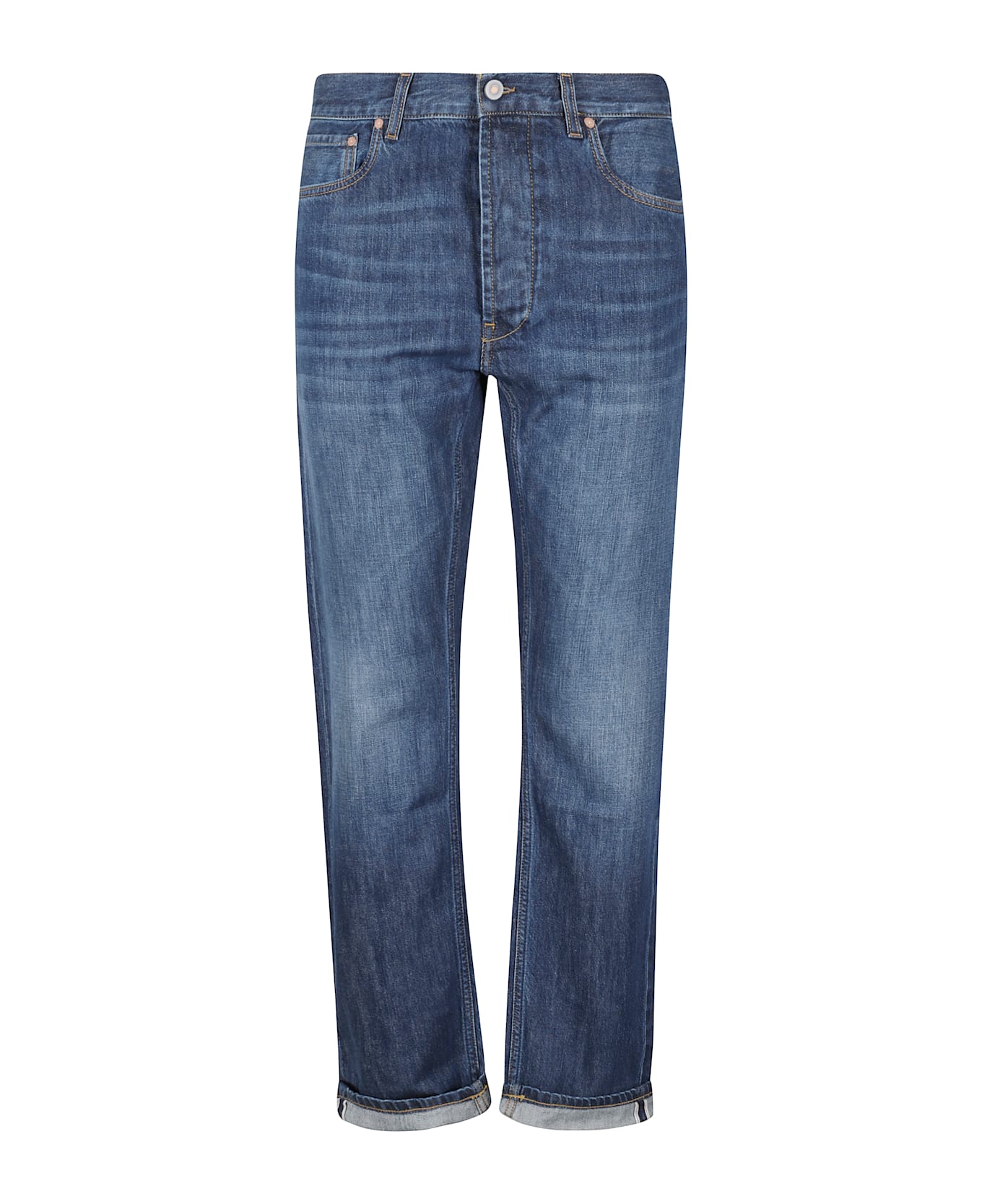 Tela Genova Davide Denim Scuro Cotone Lino - Denim Blu