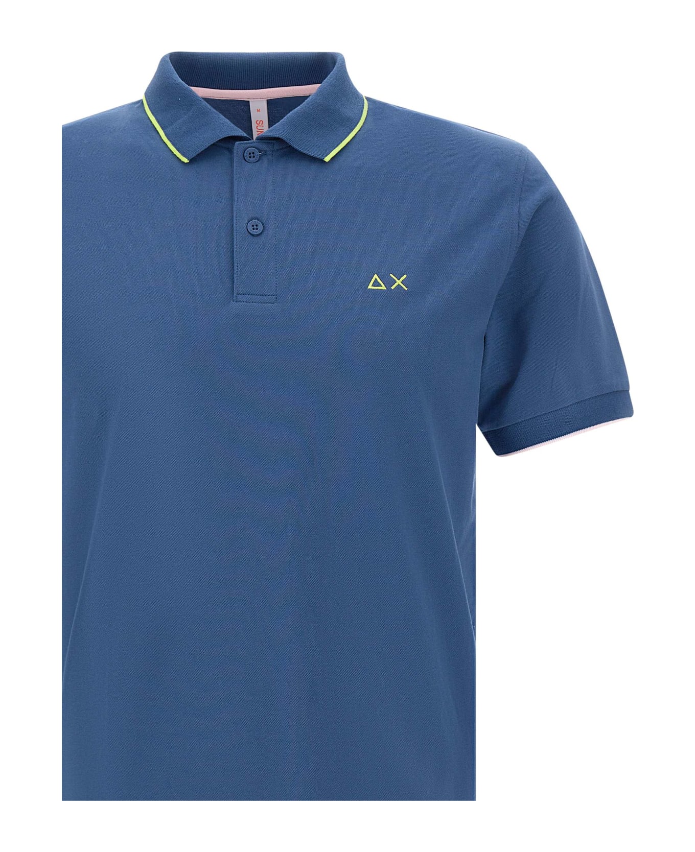 Sun 68 'small Stripe' Cotton Polo Shirt Polo Shirt - AVIO SCURO