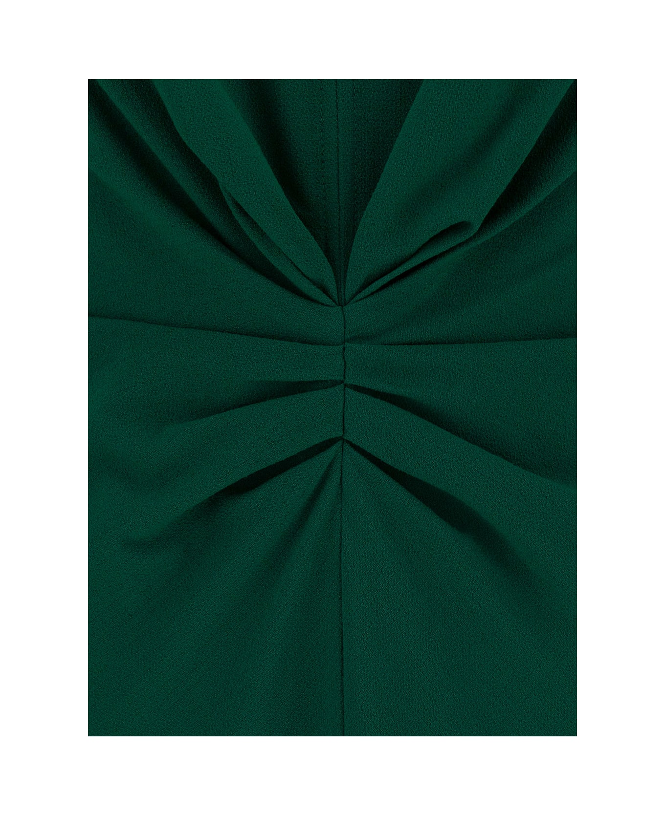 Victoria Beckham Midi Green Dress With Gatherings In Wool Blend Woman - Green