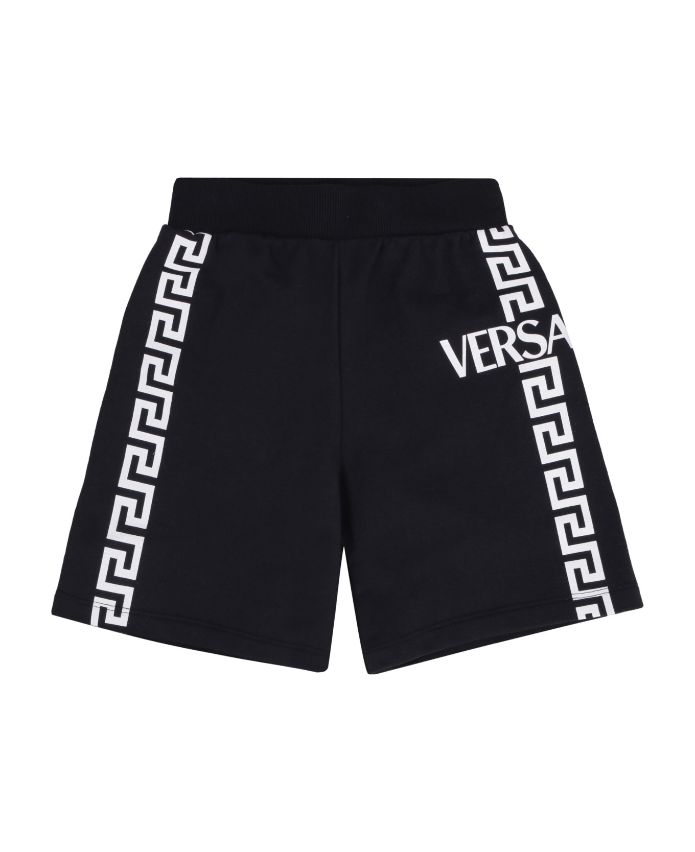 Young Versace Cotton Bermuda Shorts - black