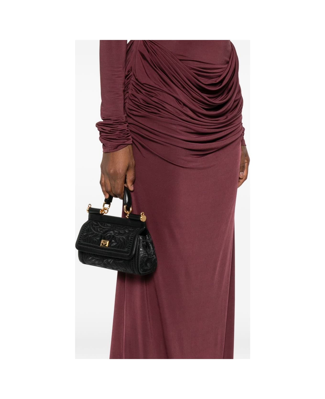 Dolce 
Gabbana Sicily Small Embroidered Handbag - Black