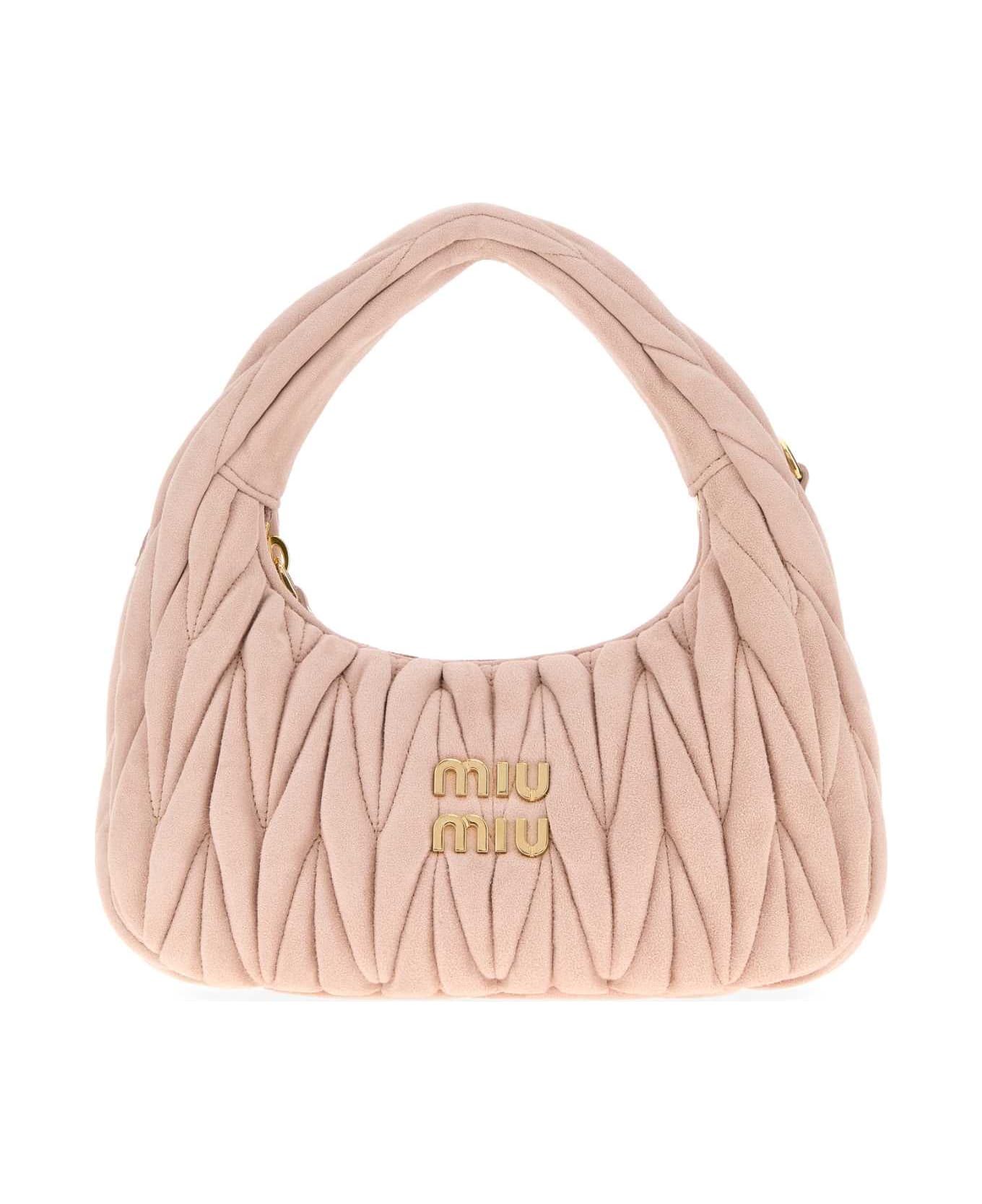 Miu Miu Pastel Pink Suede Handbag - PESCO