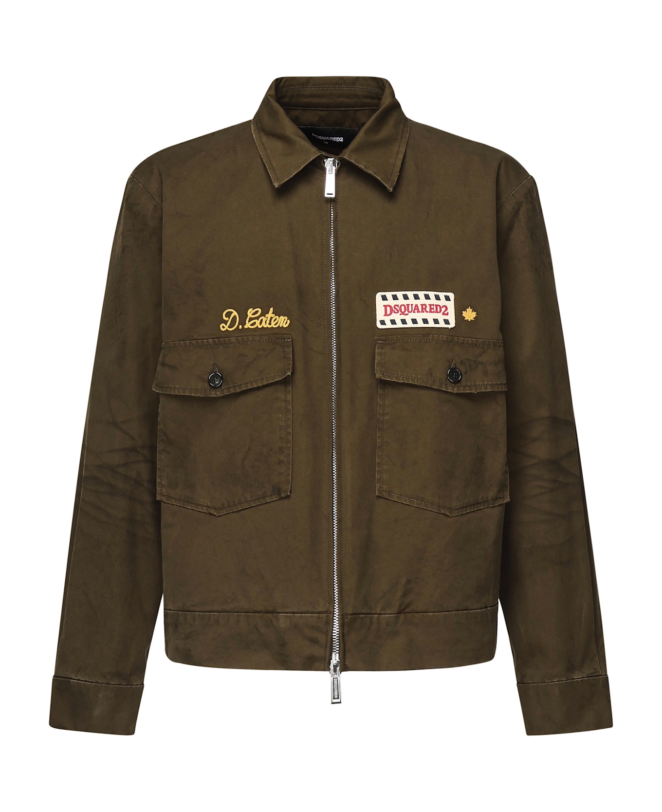 Dsquared2 Zip-up Jacket With Logo - MILITARY GREEN