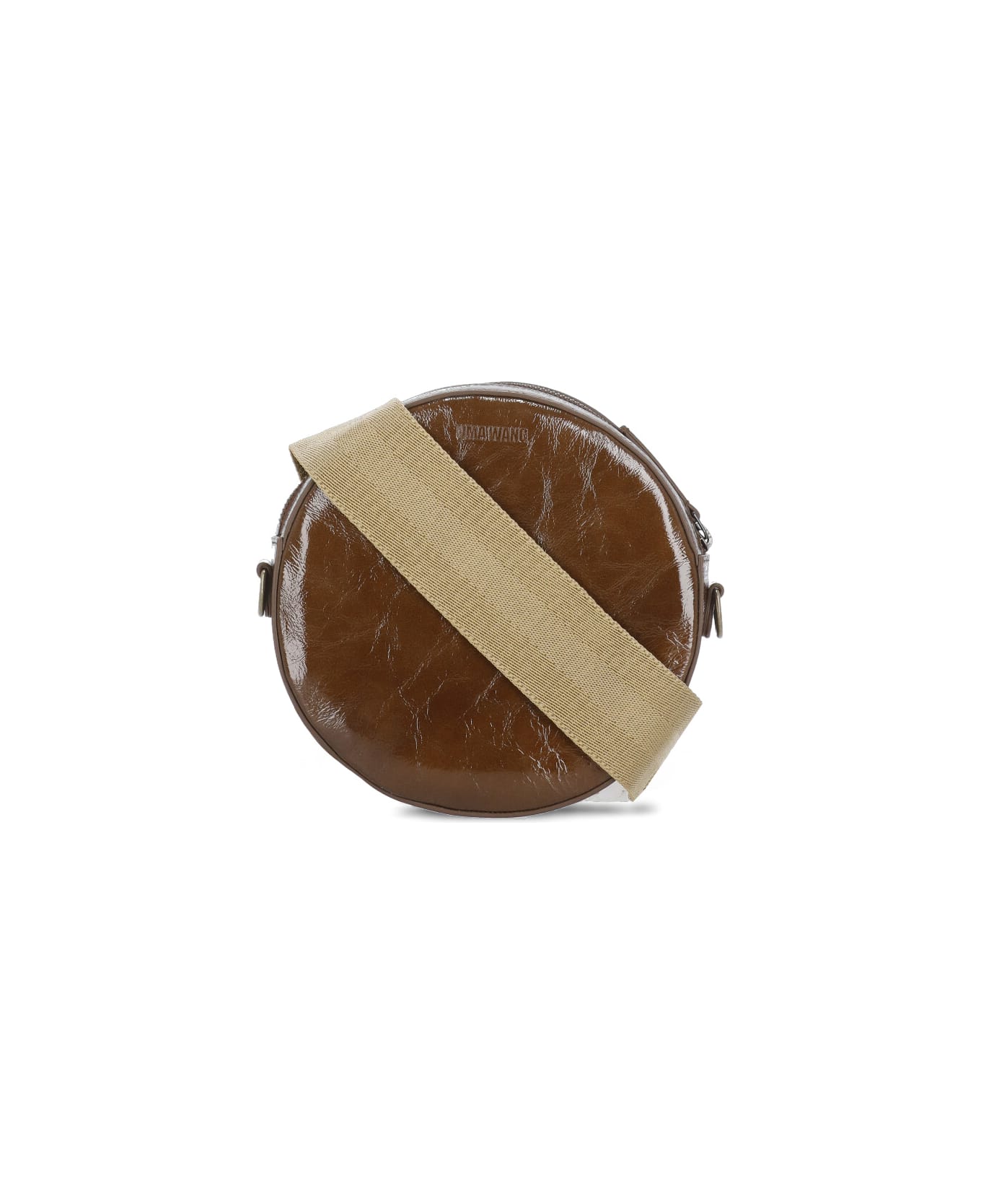 Uma Wang Round Shoulder Bag In Leather - Brown