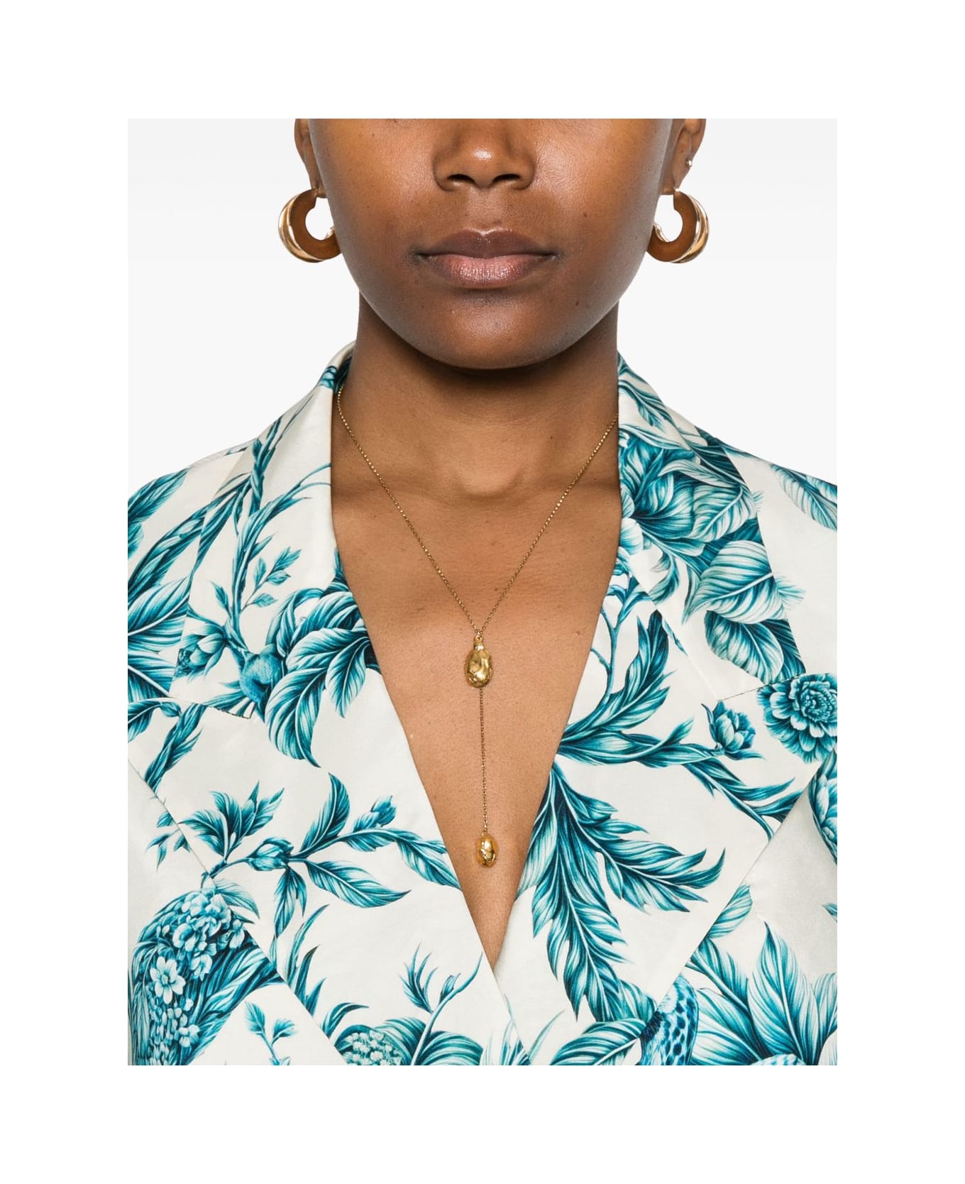 For Restless Sleepers Printed Silk Shirt - Blue