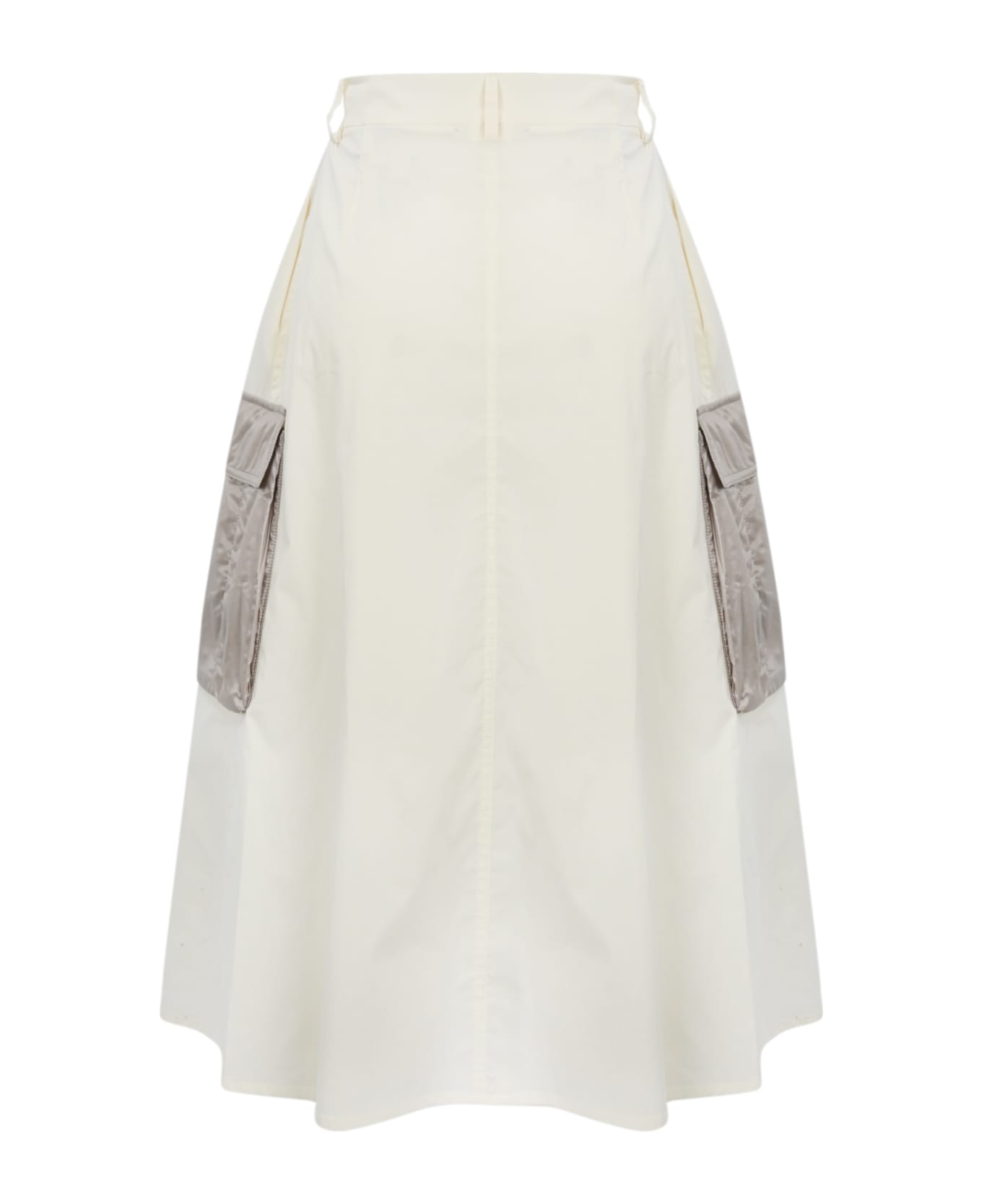 Herno Cargo Skirt With Pockets In Ultralight Nylon - Bianco