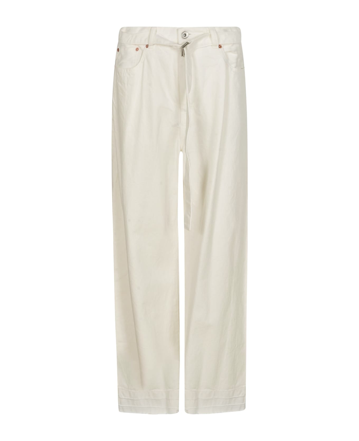 Sacai Wide Leg Denim Jeans - White ボトムス