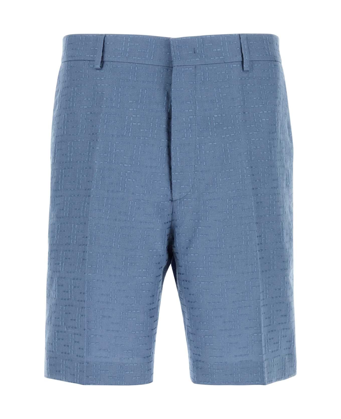 Fendi Bermuda Jacquard Ff - Light Blue