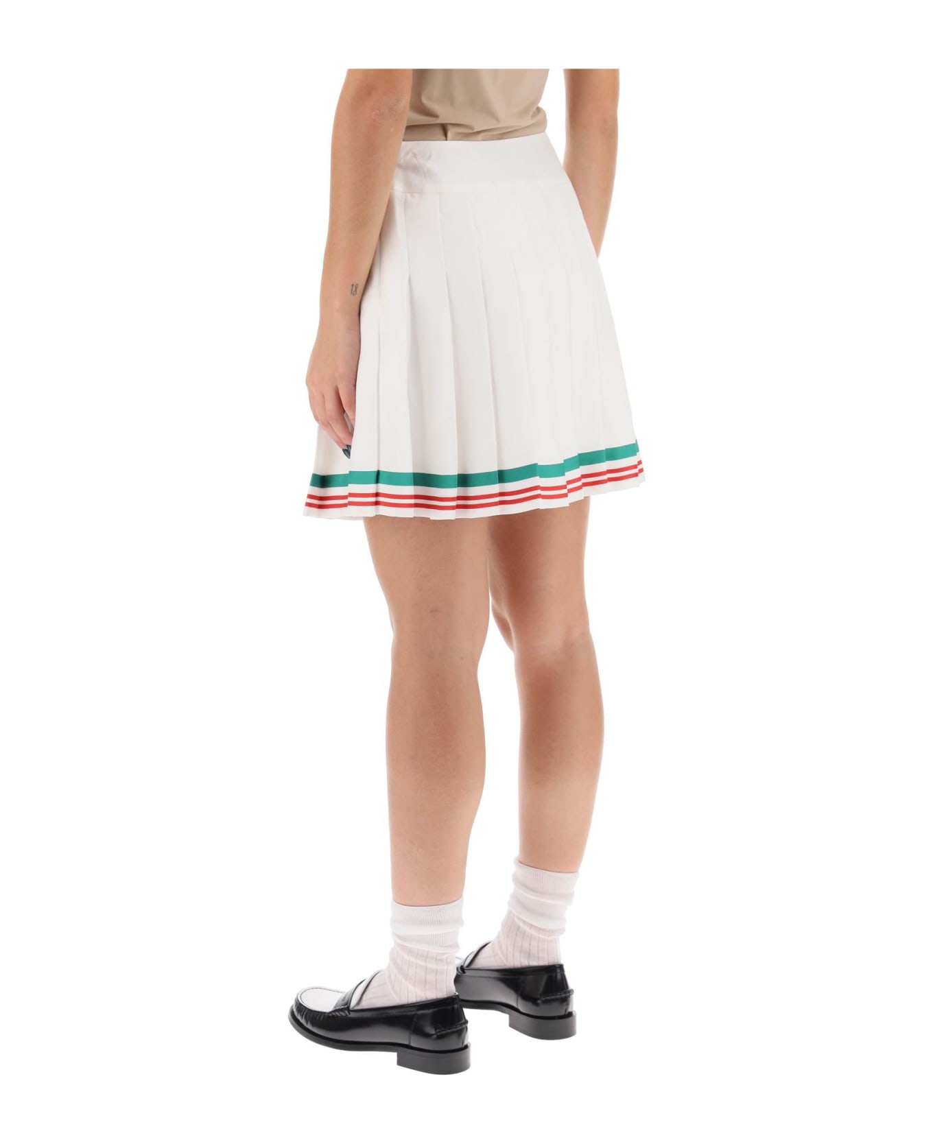 Casablanca Casa Way Pleated Mini Skirt - CASA WAY (White)