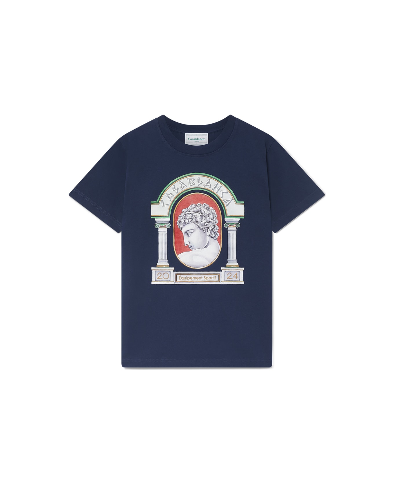 Casablanca La Medaille T-shirt In Navy Blue - BLUE