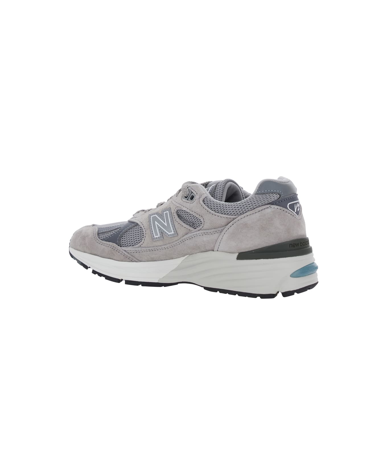 New Balance Grey Low Top Sneakers With Logo Detail In Suede And Tech Fabric Unisex - Grey